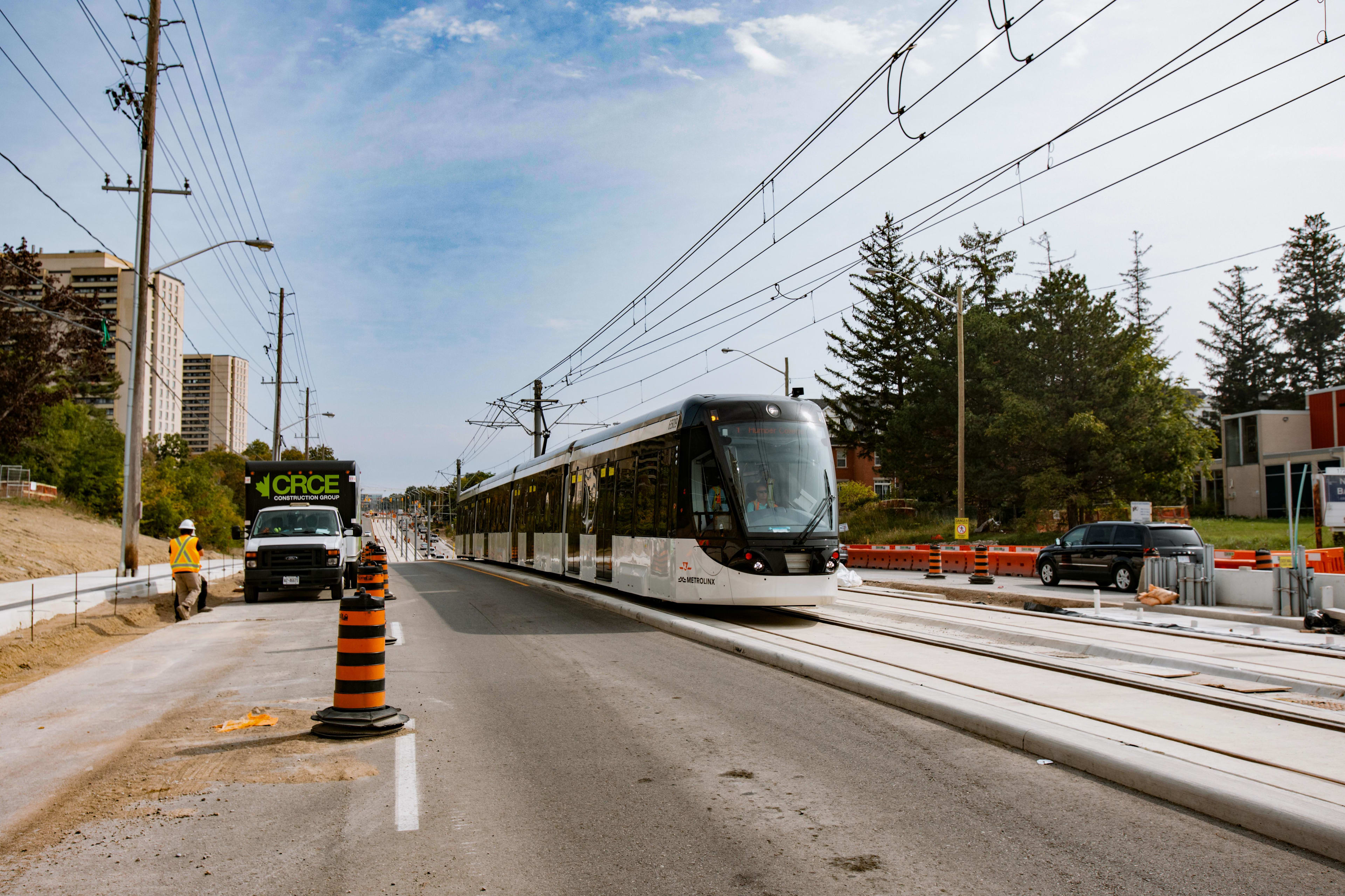 Centre-running tracks for the Finch West LRT