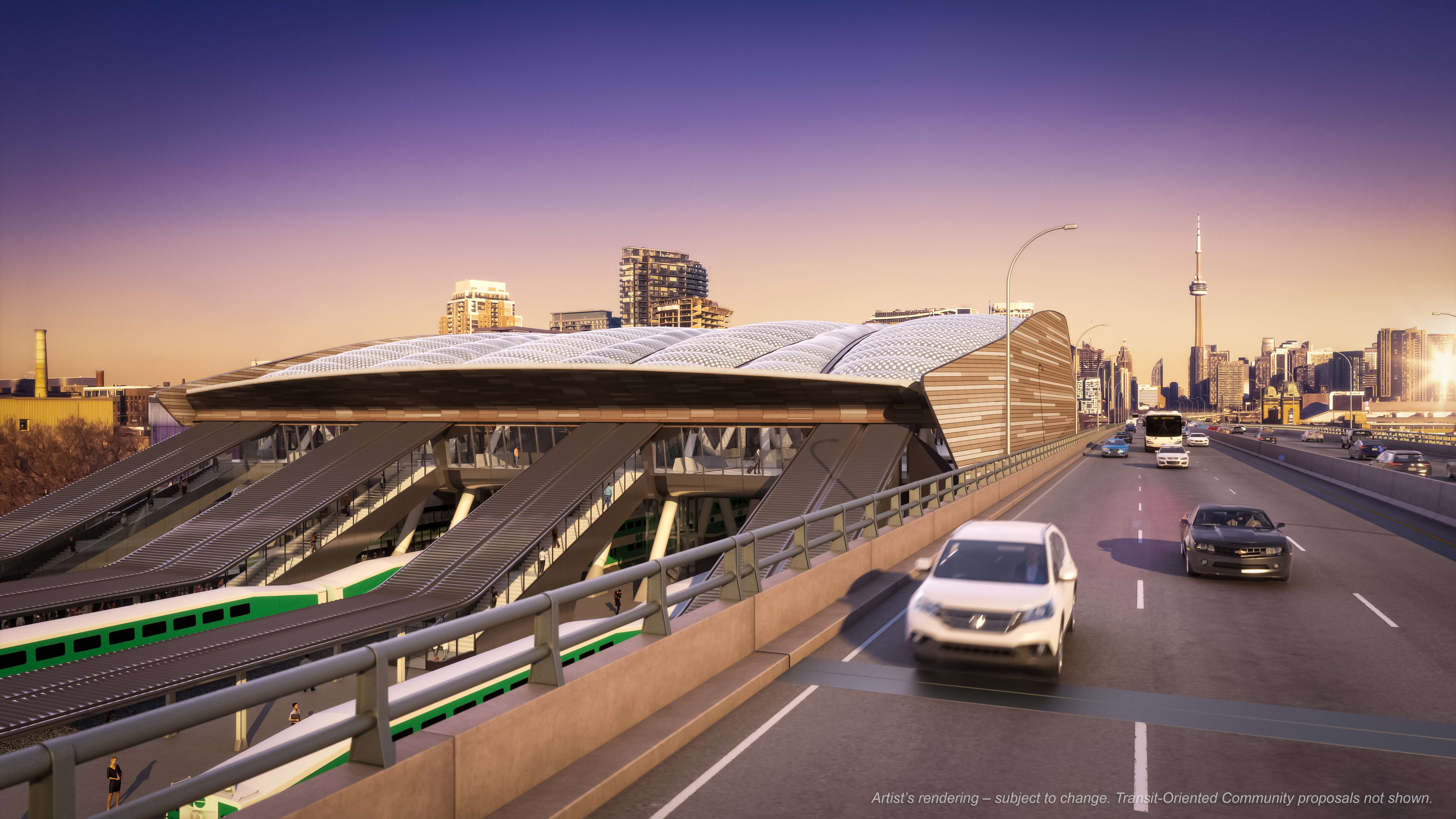 View of Exhibition Station from the Gardiner Expressway.