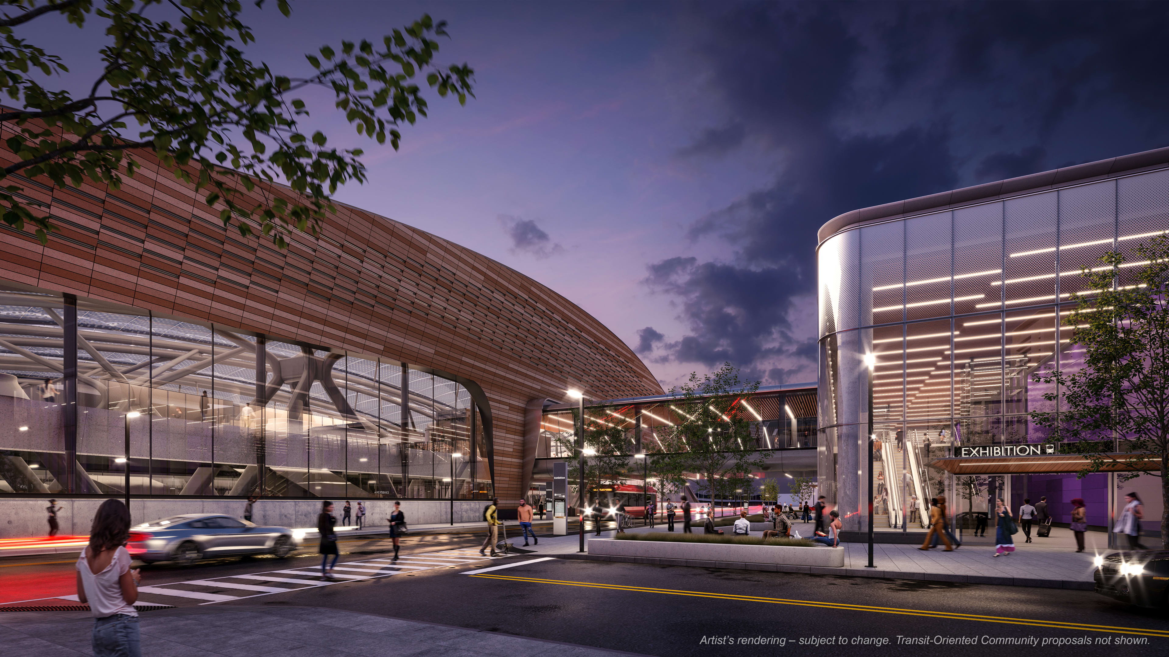 Ontario Line concourse, pictured from eastern side of Atlantic Ave.