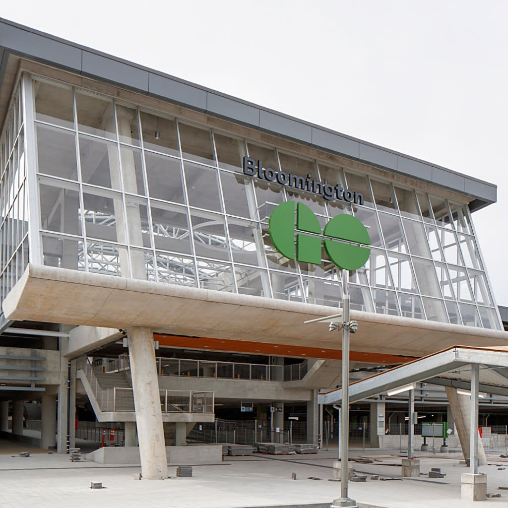 the front of the station