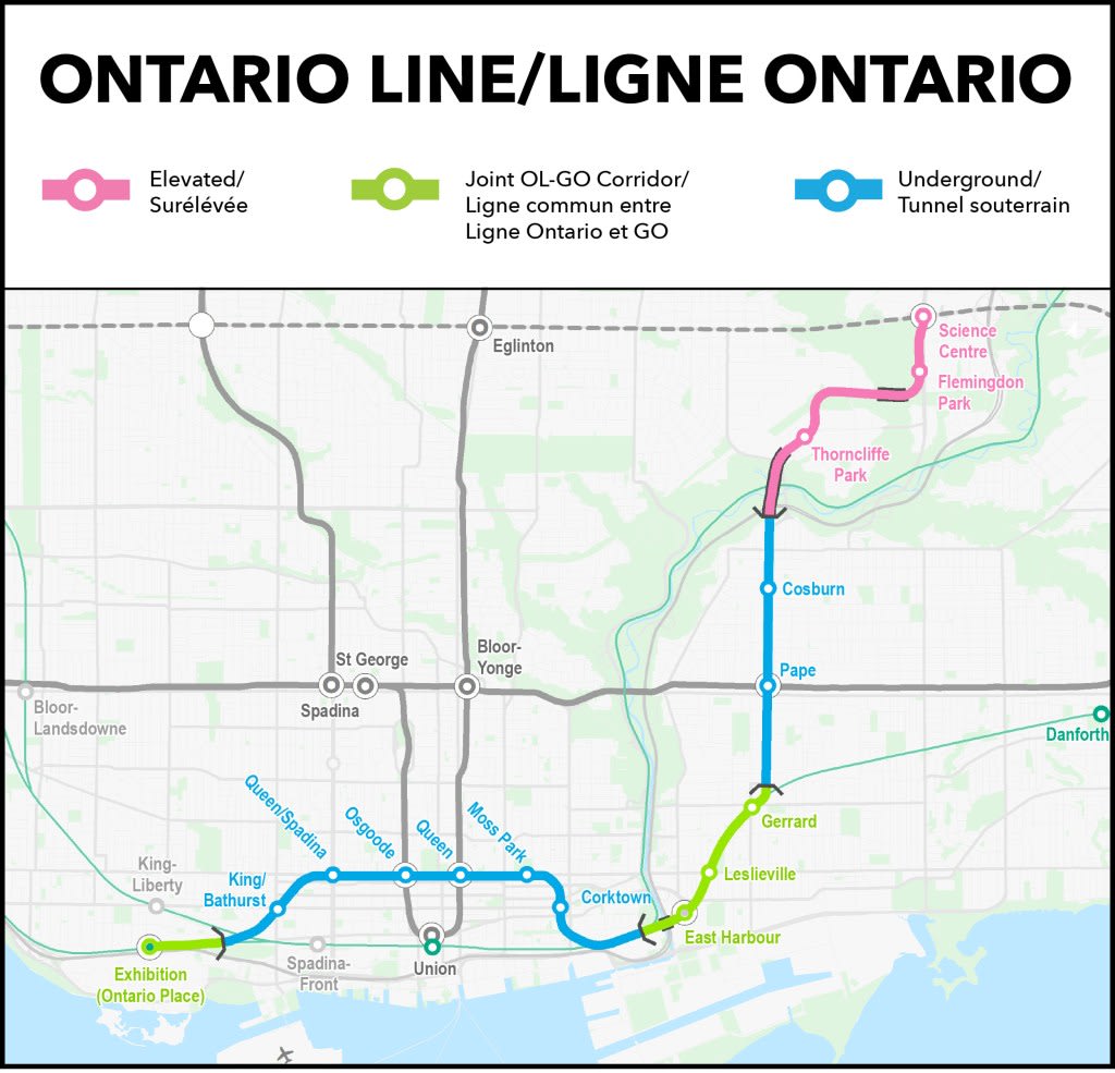 Ontario Line connections that will reduce travel times