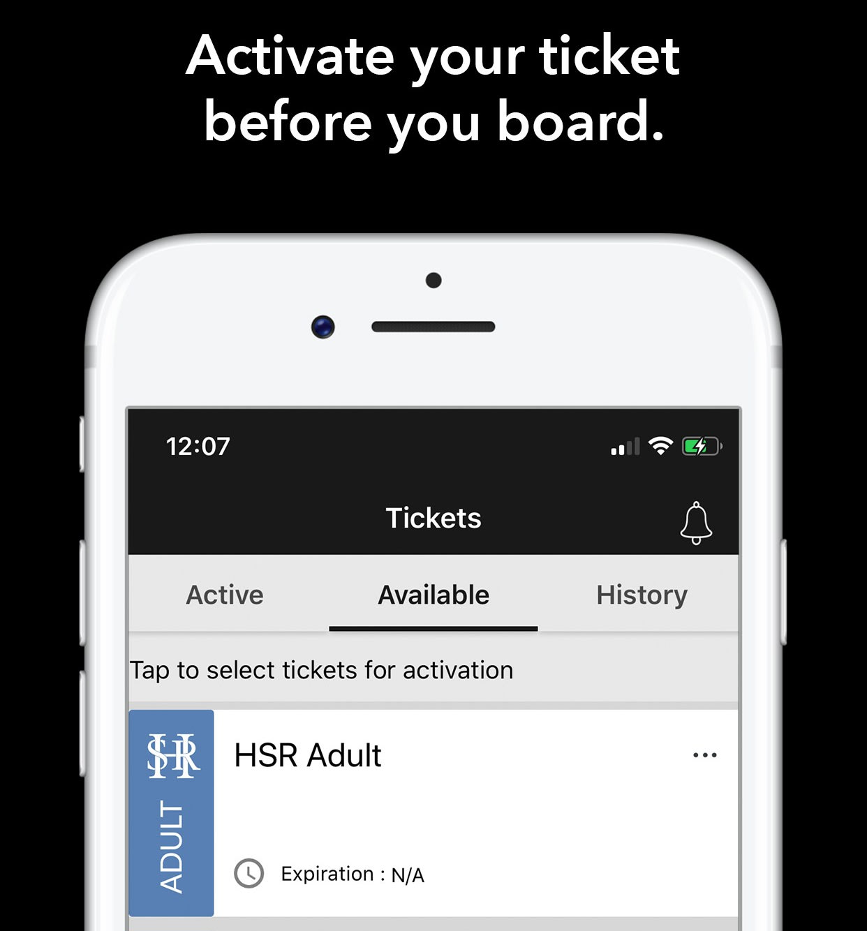screenshot of the activation screen on the app