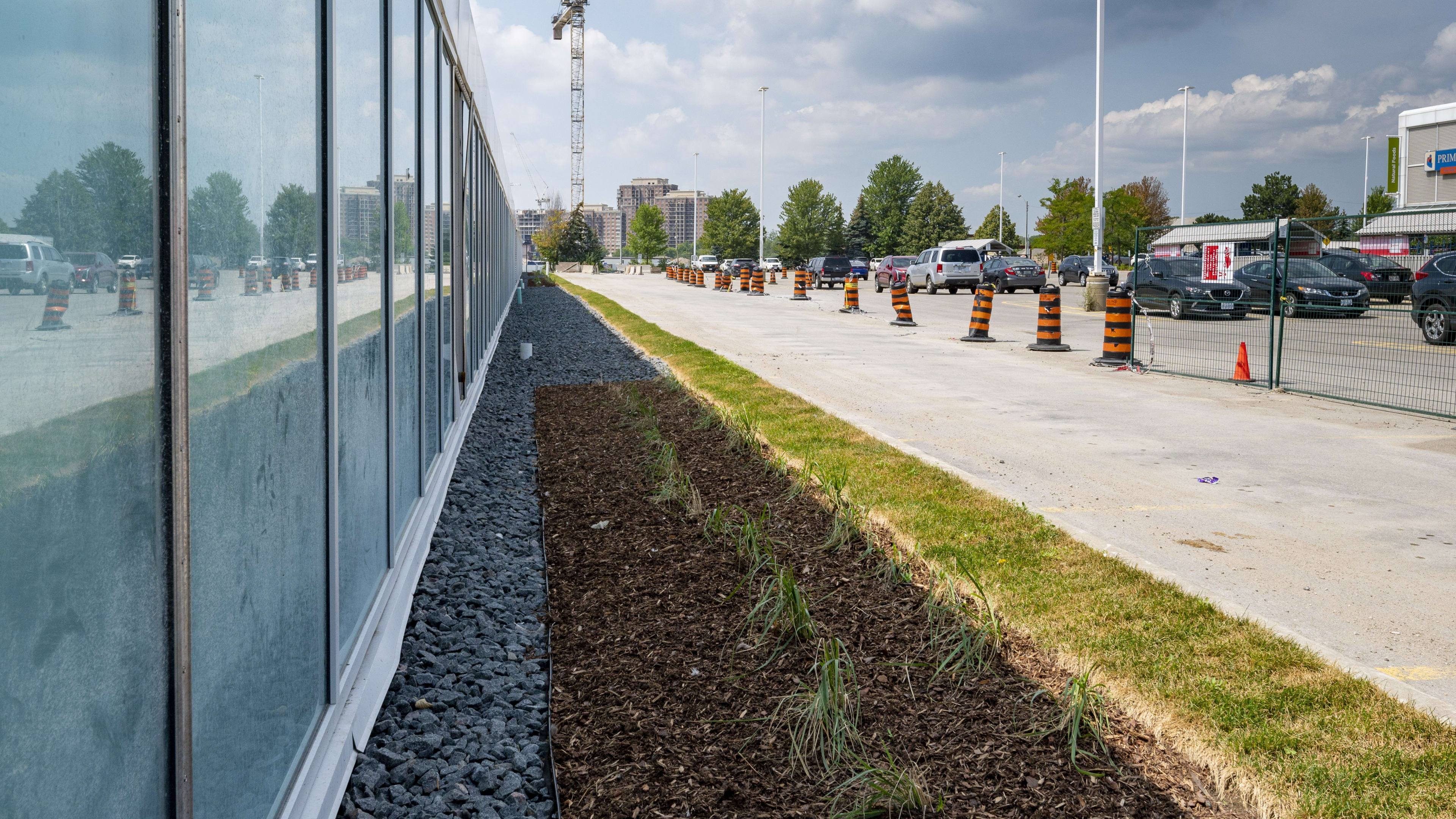 landscaping in front of Science Centre Station