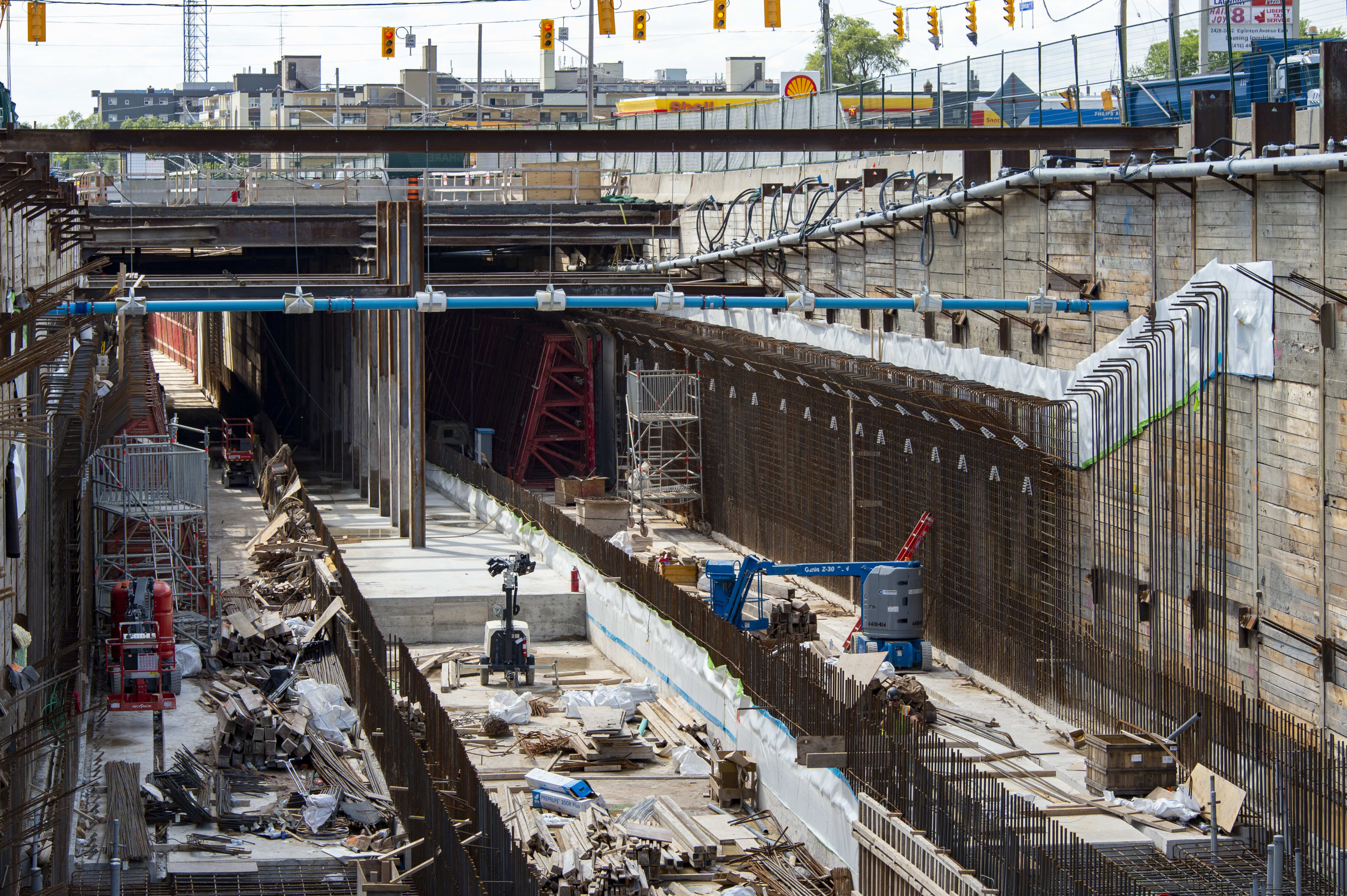 the construction underneath Kennedy and Eglinton