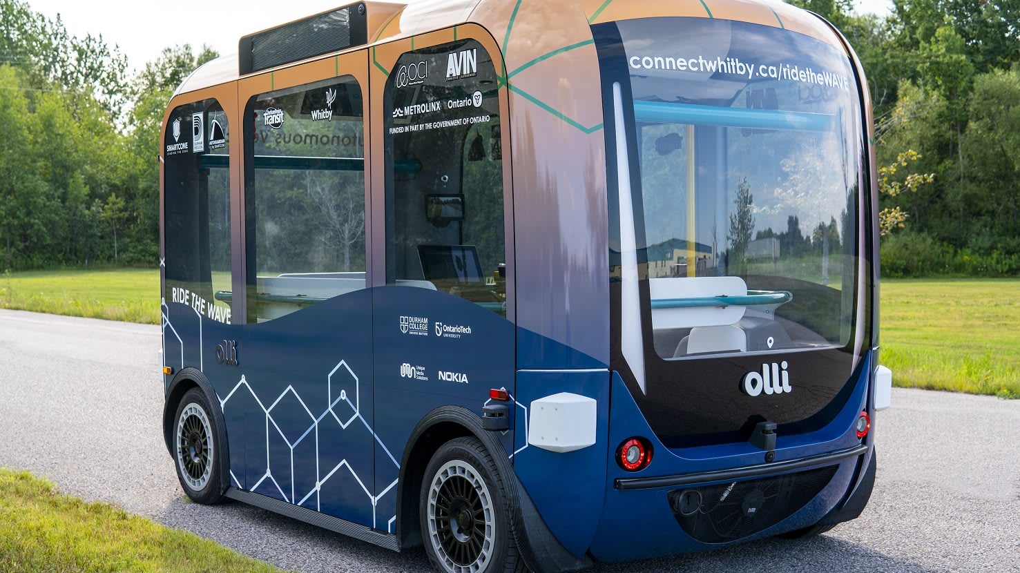 Self-driving electric shuttle heading to Whitby GO as part of AV pilot project