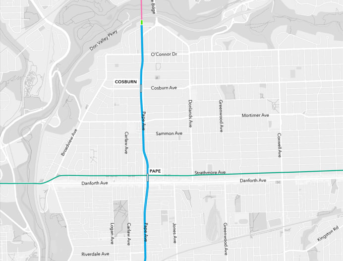 Ontario Line section from Pape Station to the Don Valley crossing