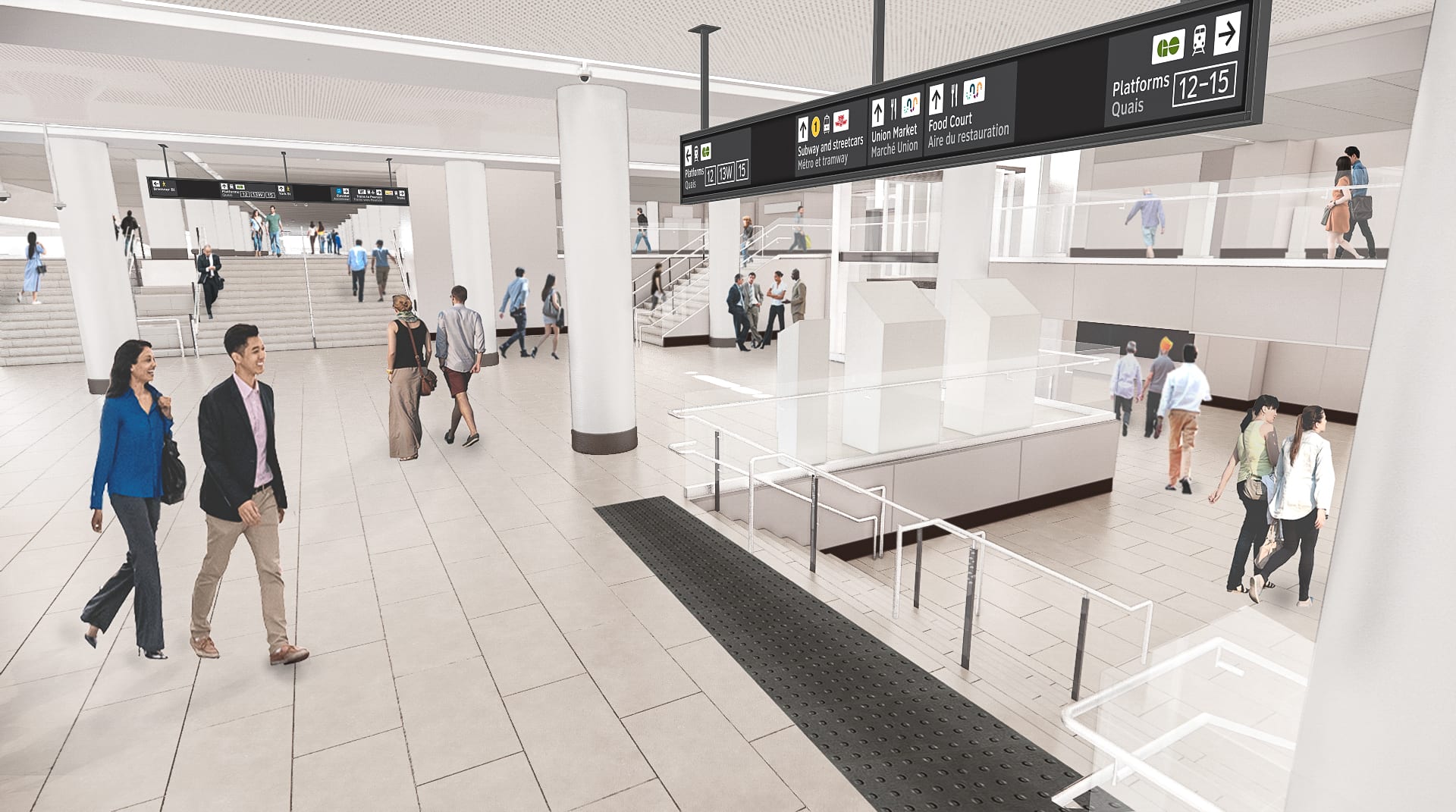 An artist's rendering of the atrium inside Union Station.