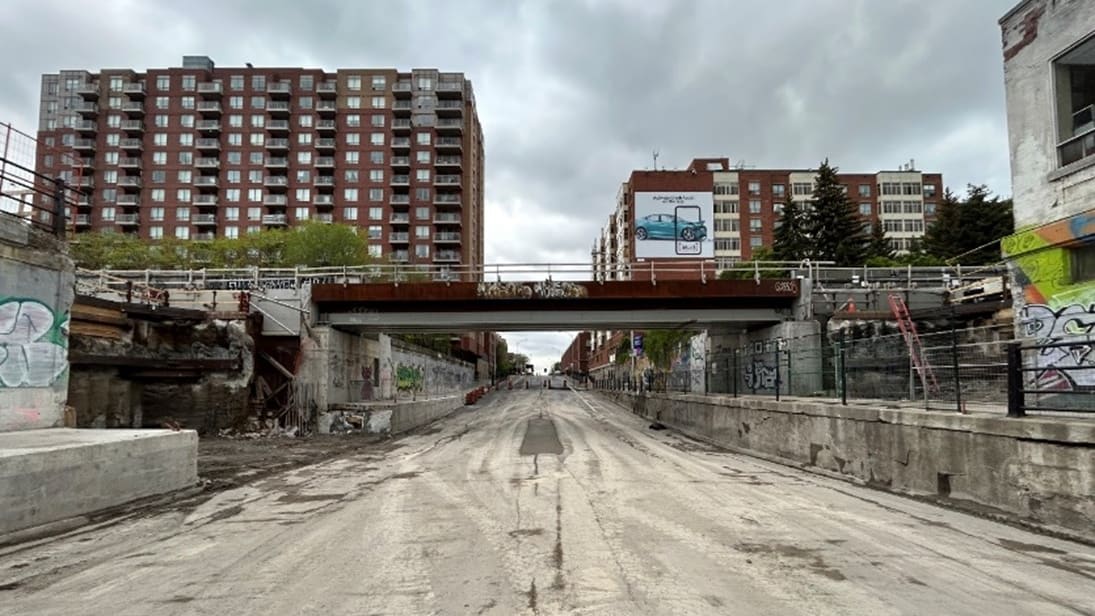 Crews cleared the debris after completing work at the Bloor Street West bridge.