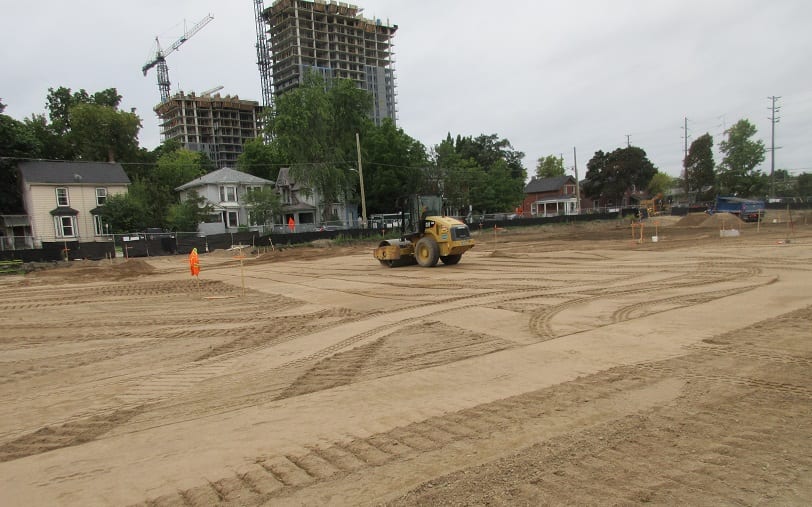 dirt being moved around.