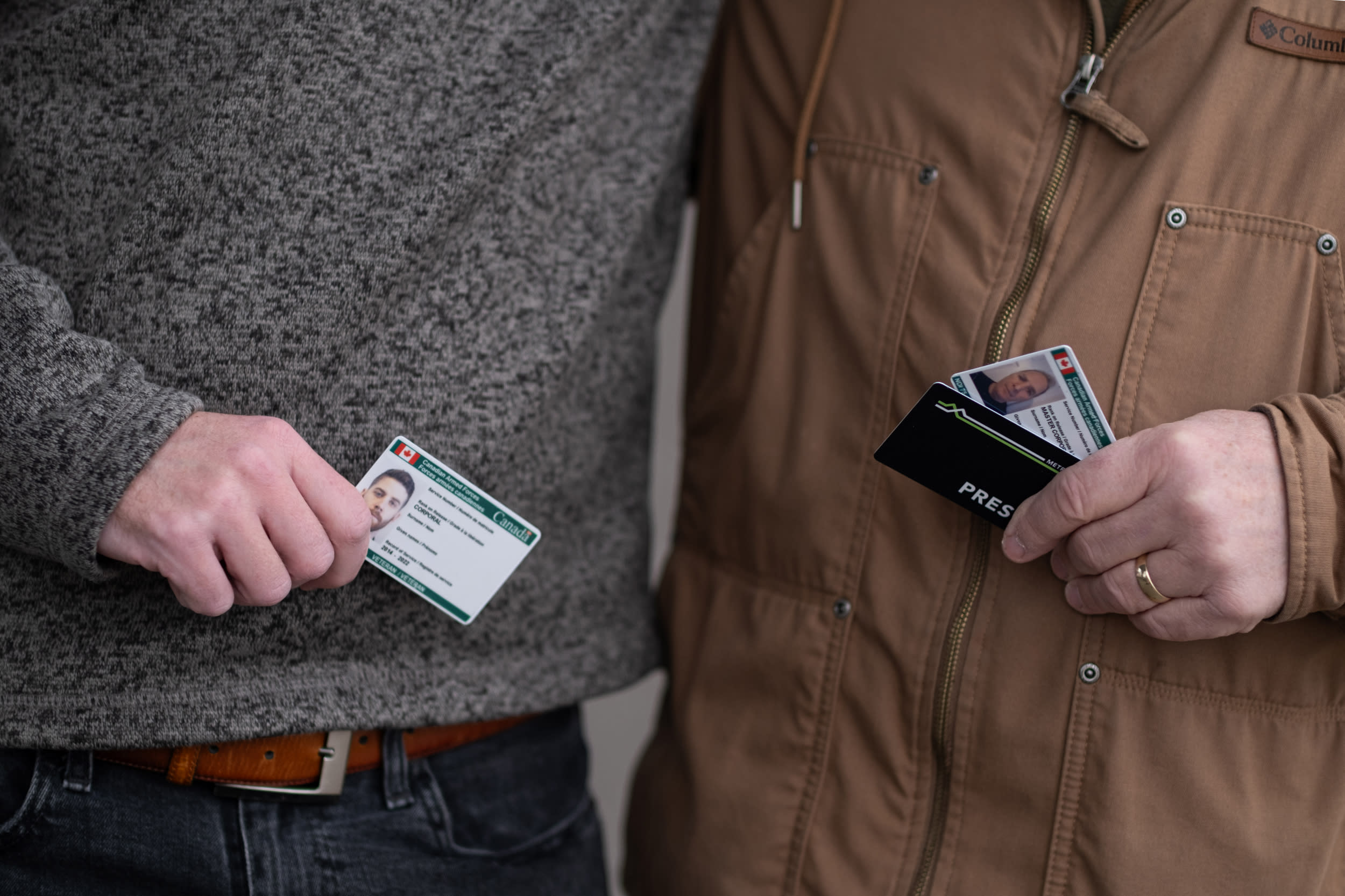 Veterans riding GO Train with PRESTO Card