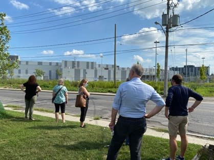 Tour participants viewed the Eglinton Crosstown maintenance and storage facility.