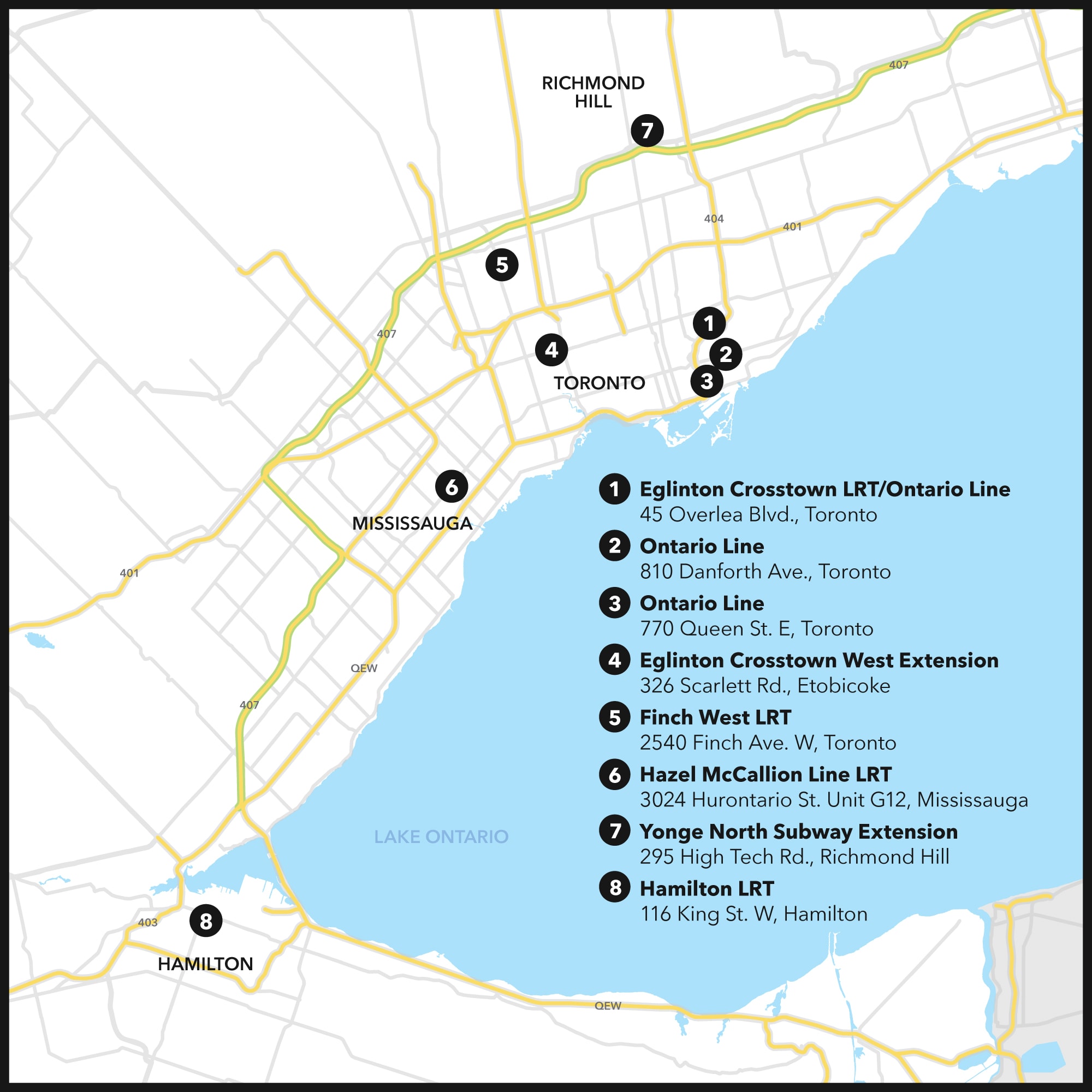 A map of Metrolinx community offices updated August 2025