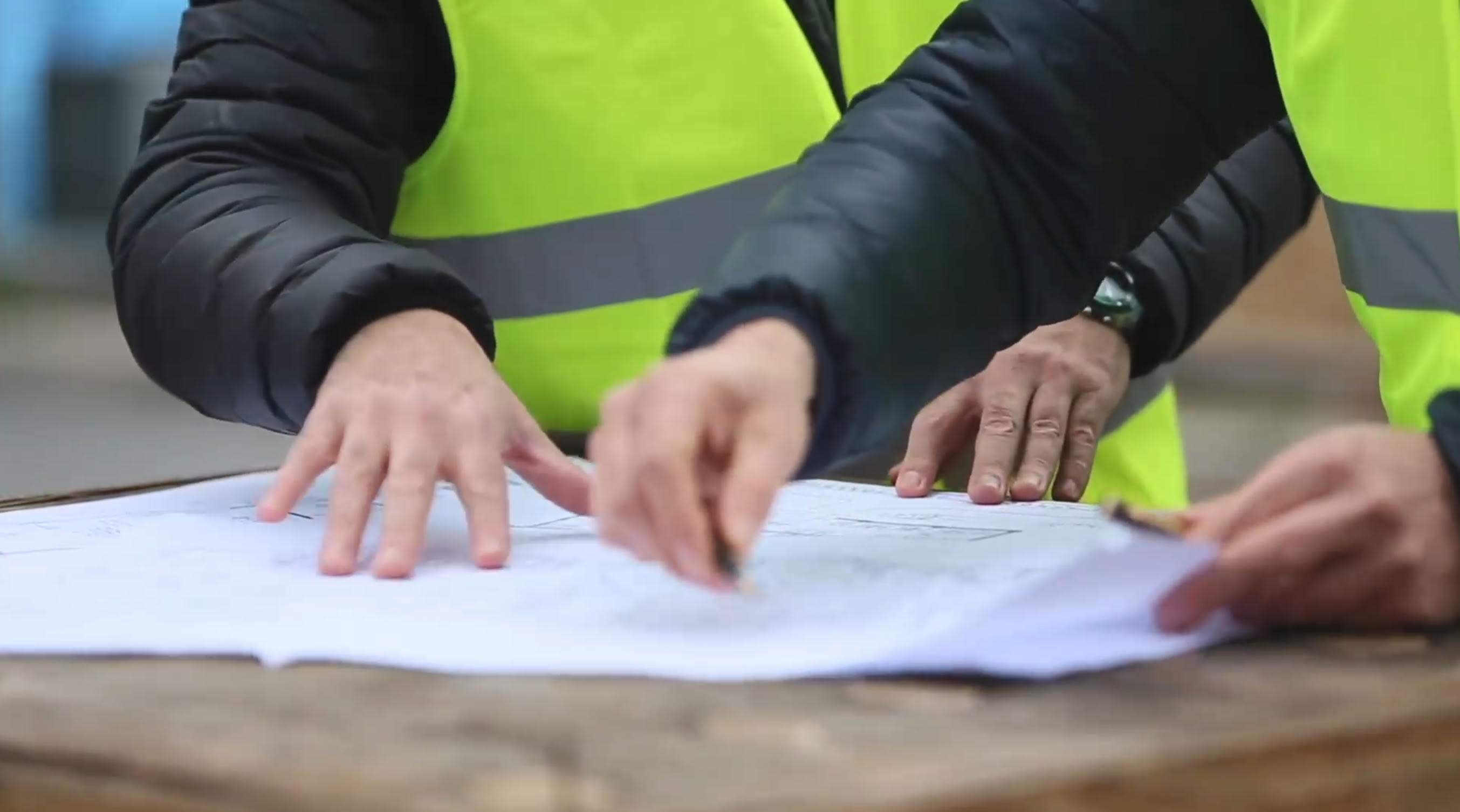 Construction site plans stock image