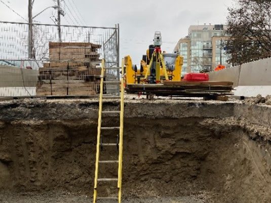 Danforth bridge footing excavation.