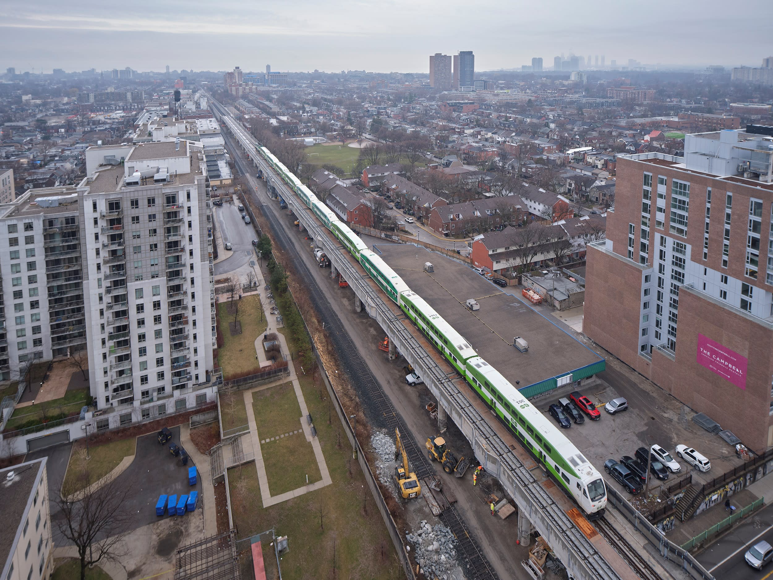 Davenport Diamond guideway open drone shot