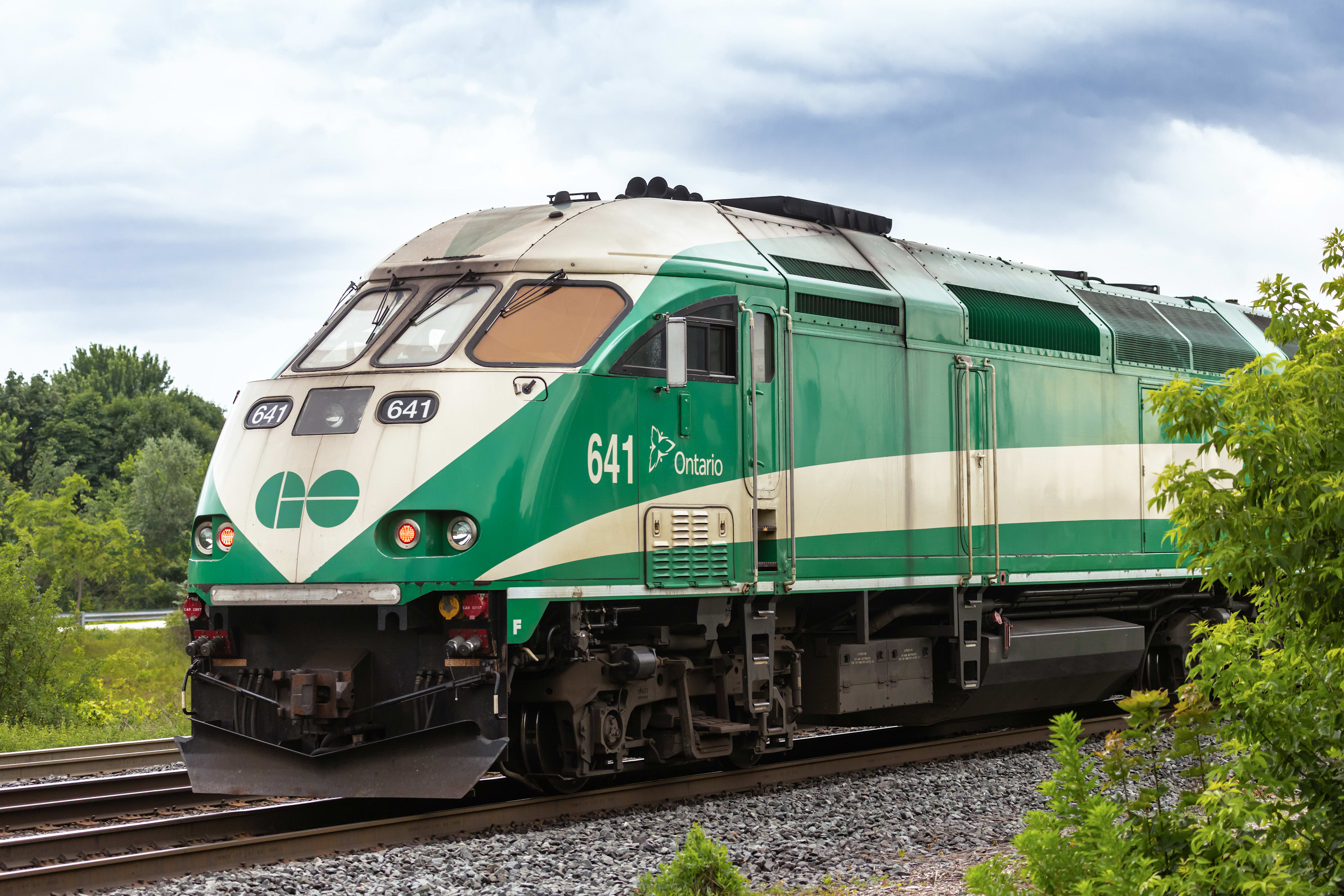 Stock image of a GO Train locomotive