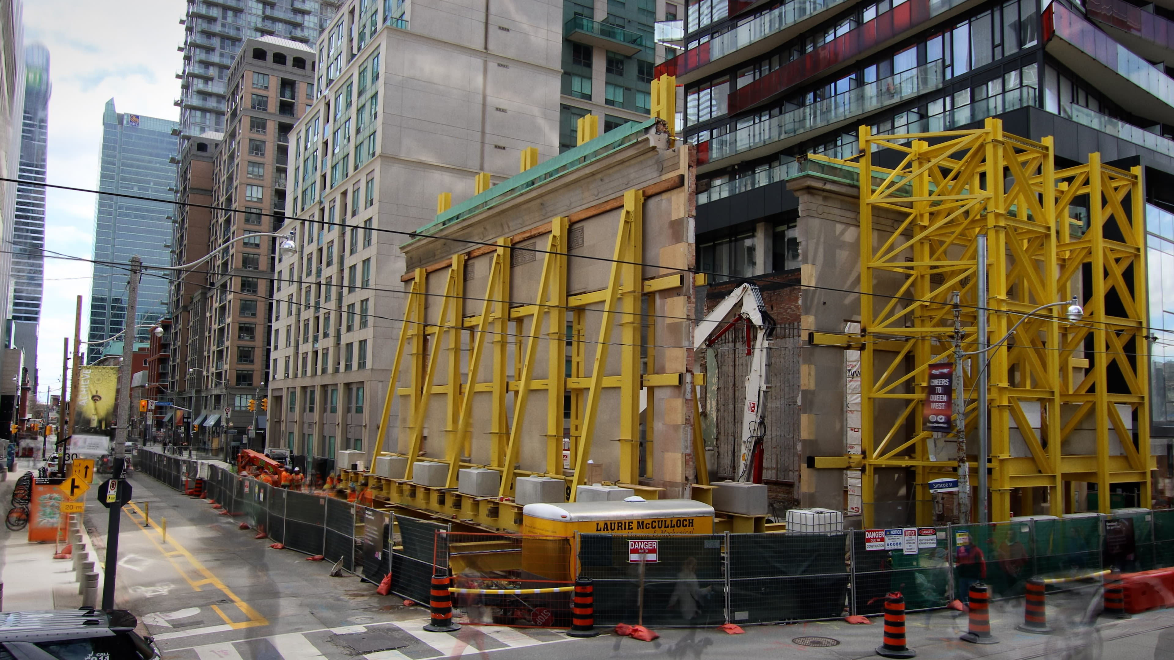 Queen and Simcoe Facade Construction Ontario Line