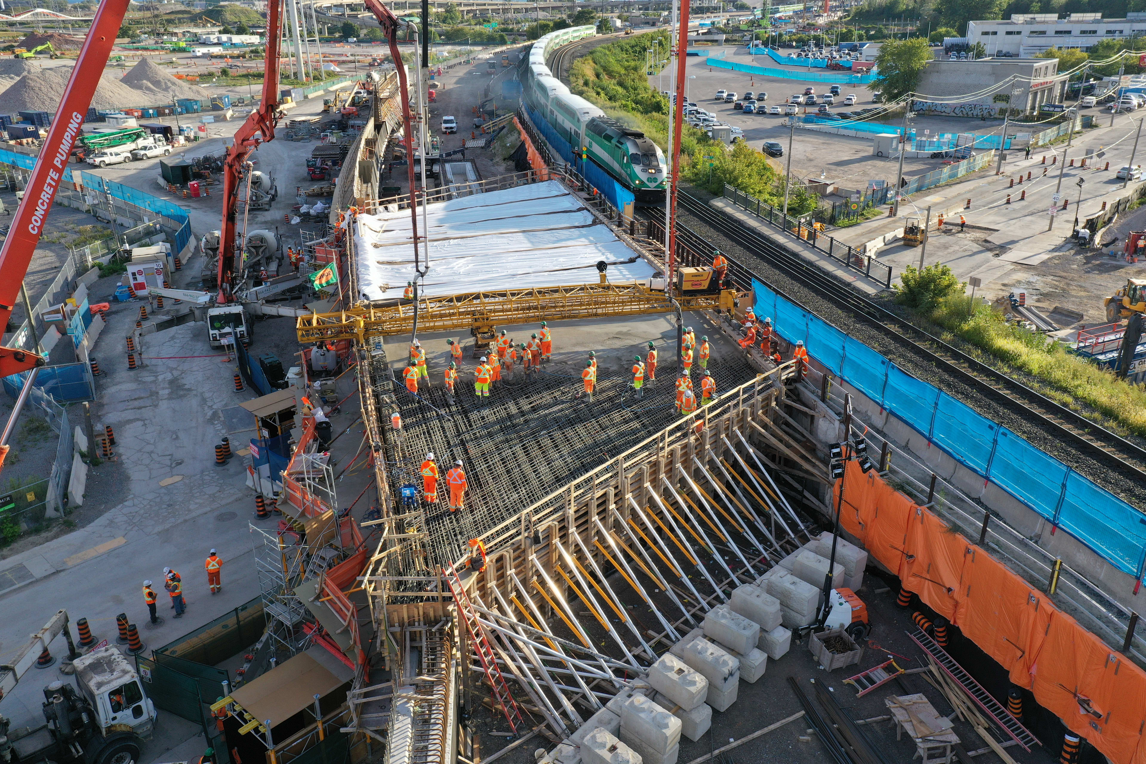 Deck pour East Harbour Transit Hub in progress