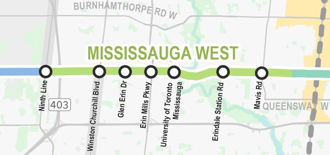 Dundas BRT - Mississauga West Map