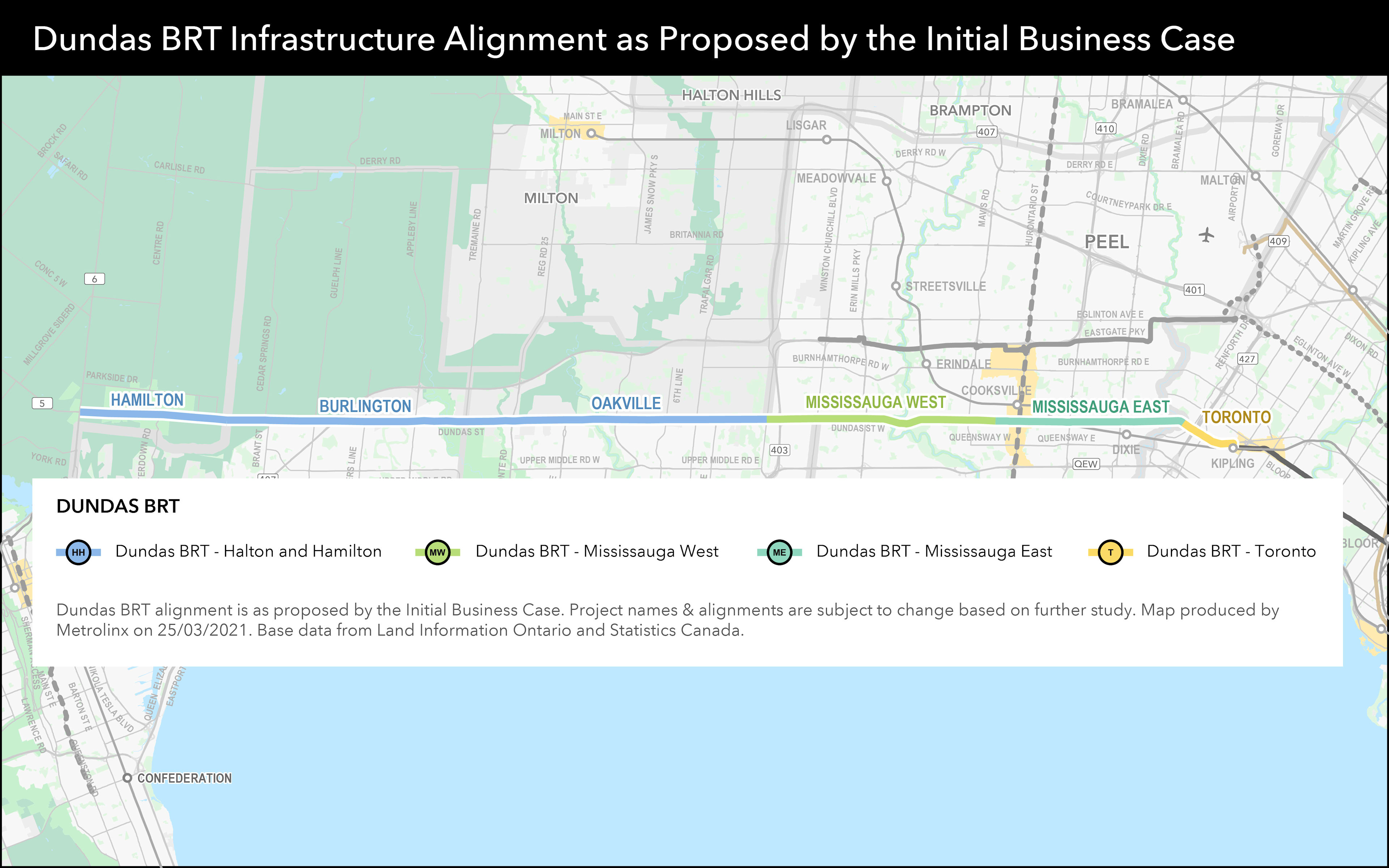 Dundas BRT Infrastructure Alignment as Proposed by IBC
