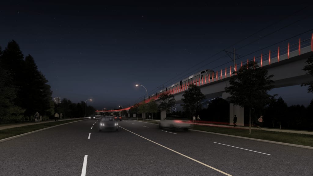 Preliminary design rendering from the survey showing the ECWE elevated section