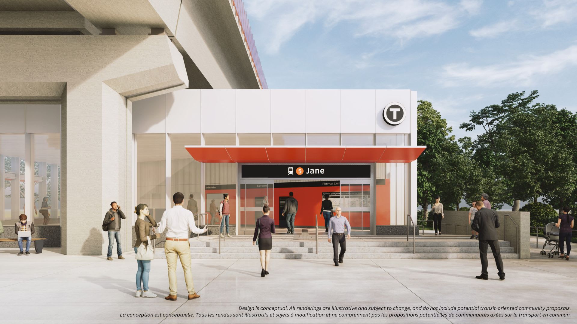 A conceptual rendering of Jane-Eglinton Station