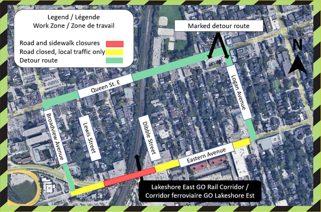 Eastern Ave construction map