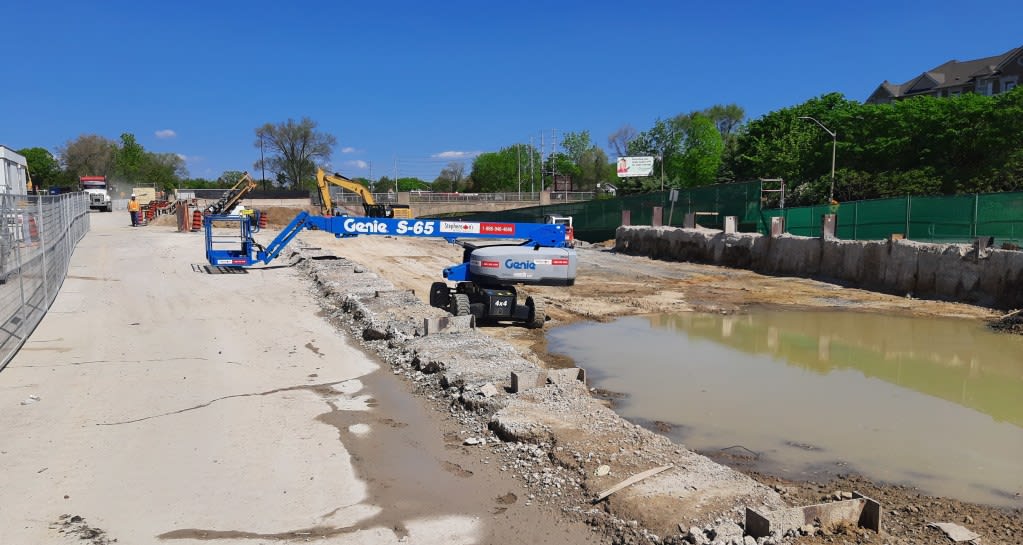 a large construction site.