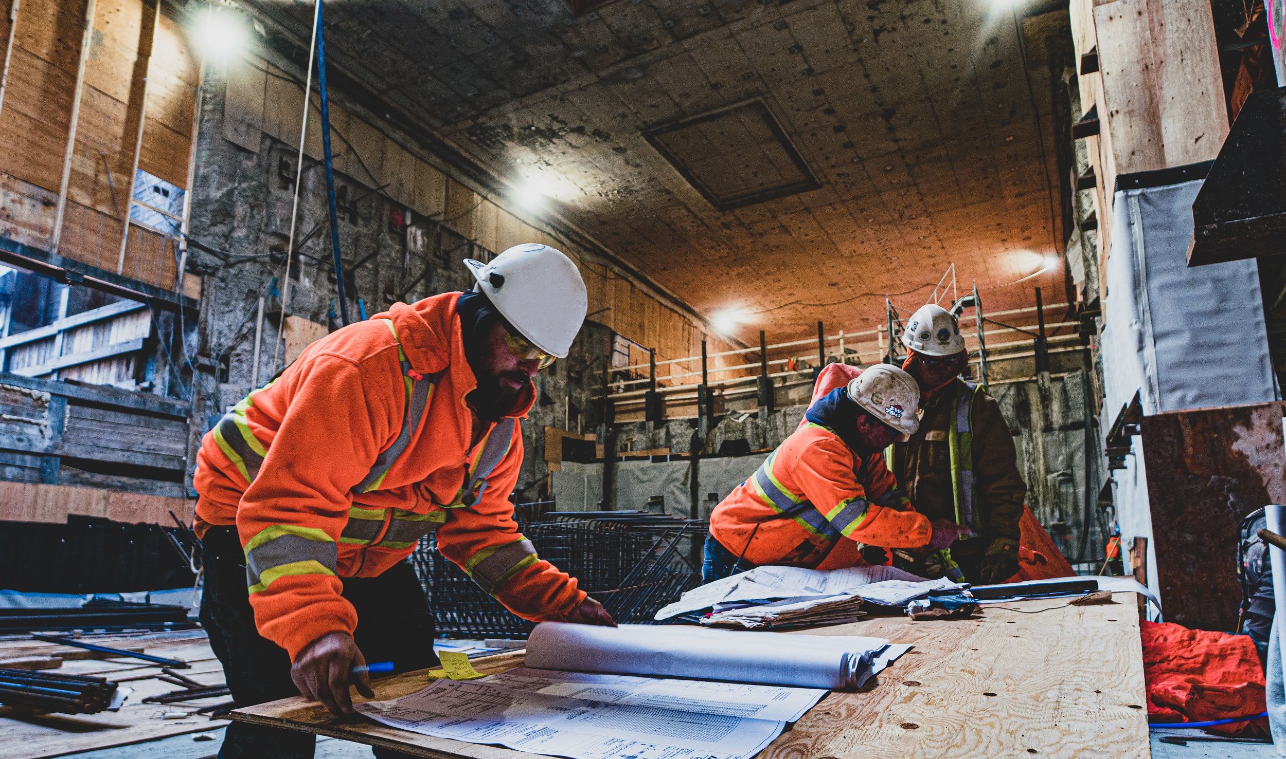 Crews study work plans for the Finch West LRT.
