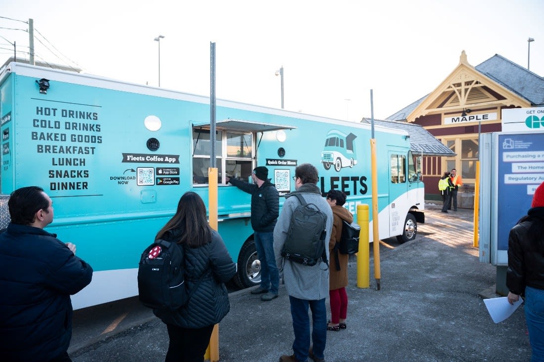 Beverages are provided at a Fleets Coffee truck