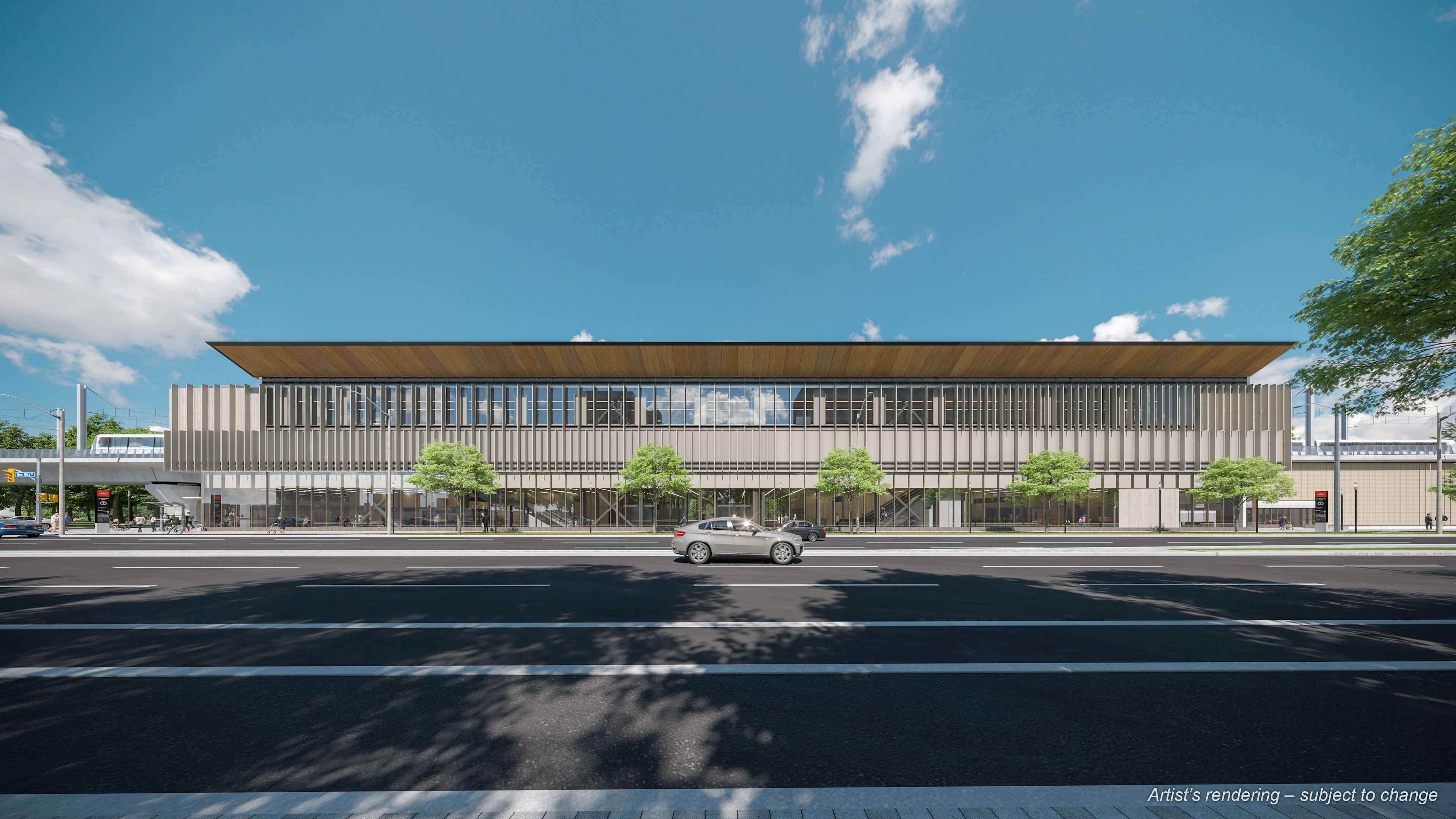 Renderings of the future Ontario Line's Flemingdon Park Station