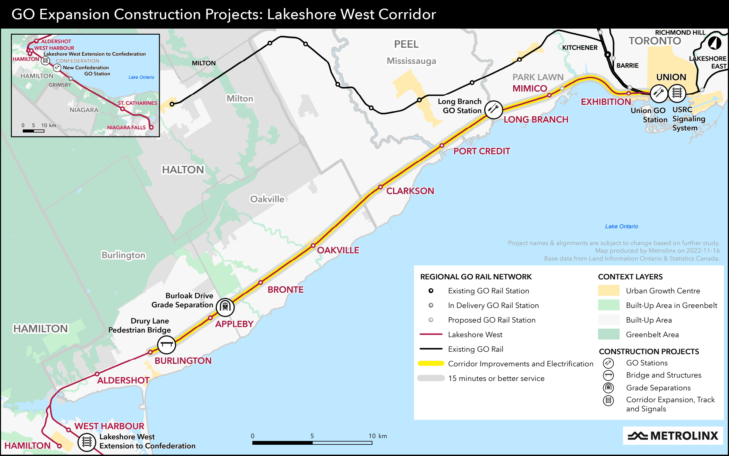 Lakeshore West Line Map