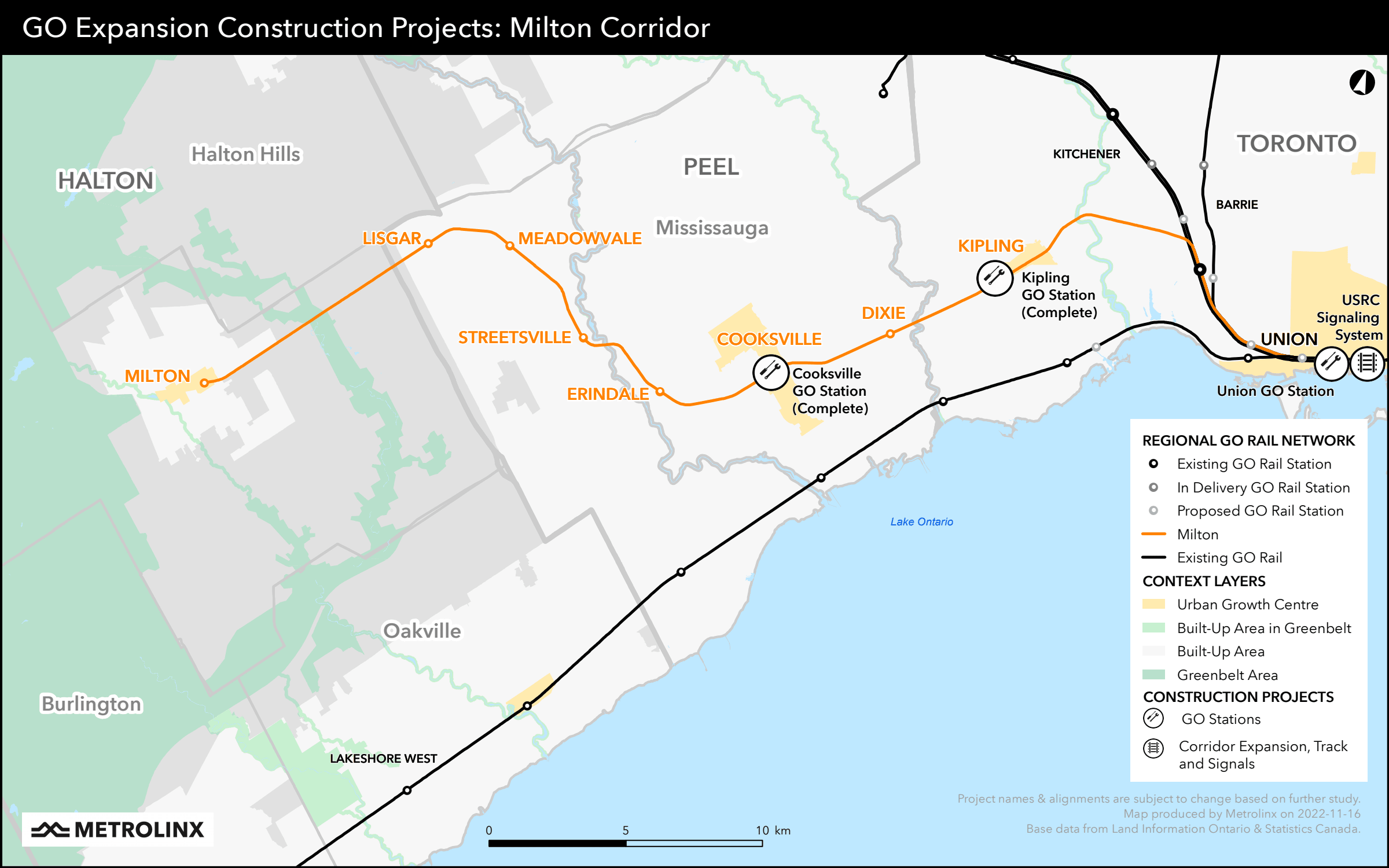 Milton Line Map