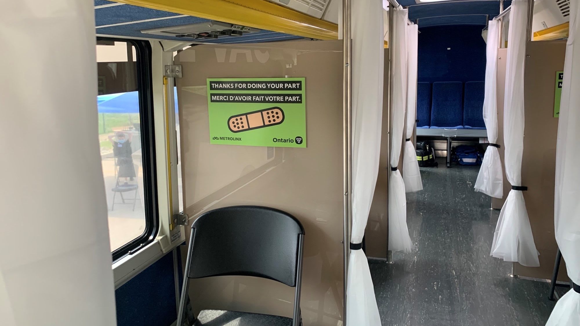 Interior of the vaccine bus