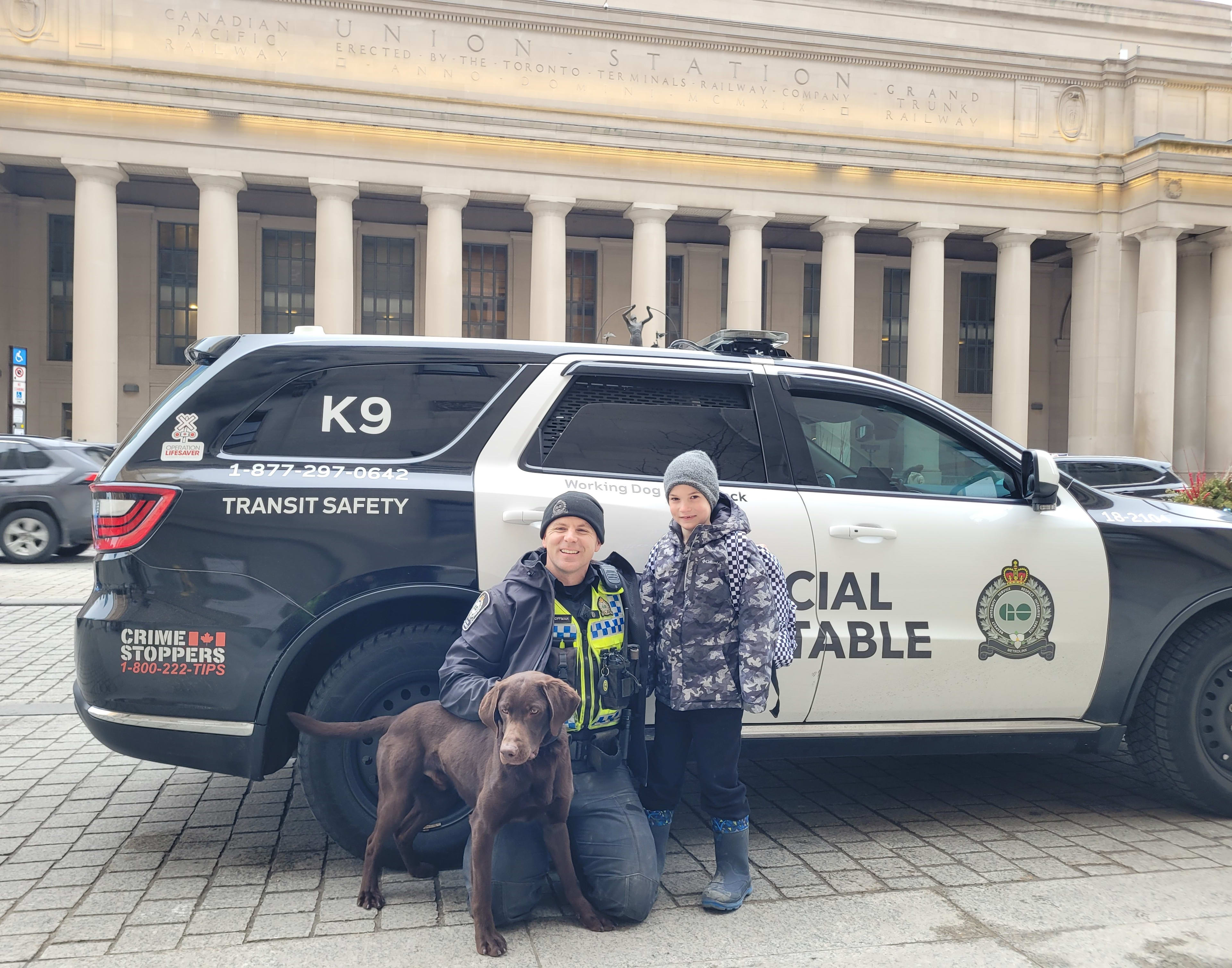 John Walker and service dog