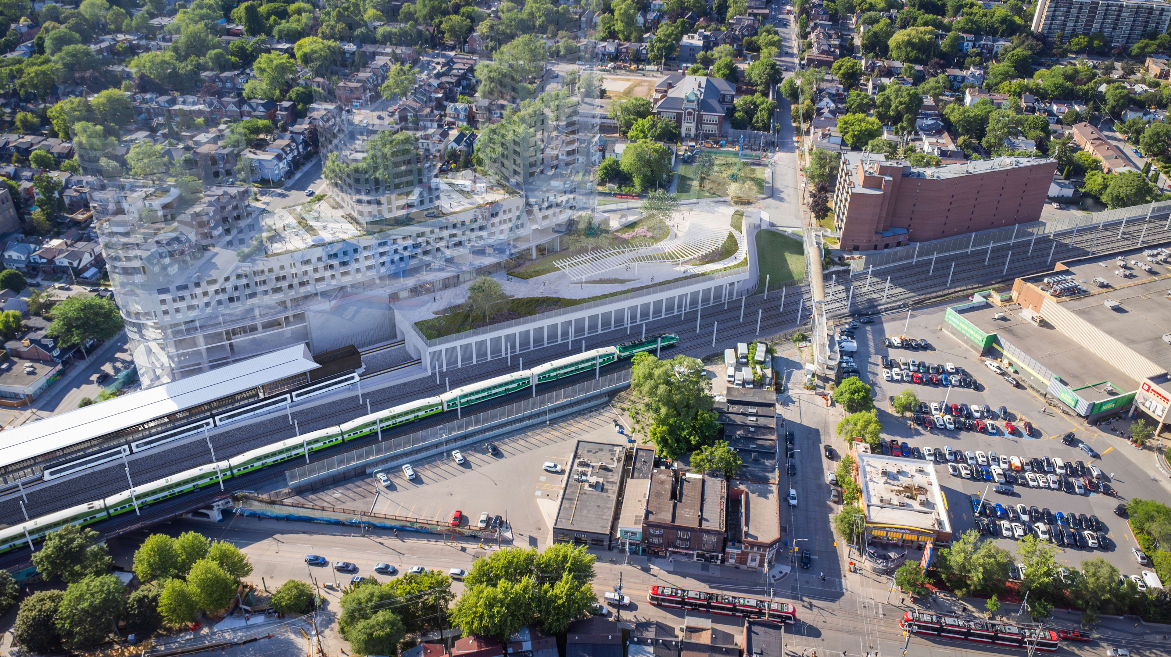 Rendering of the future Gerrard tunnel portal, just north of Gerrard Station on the Ontario Line.
