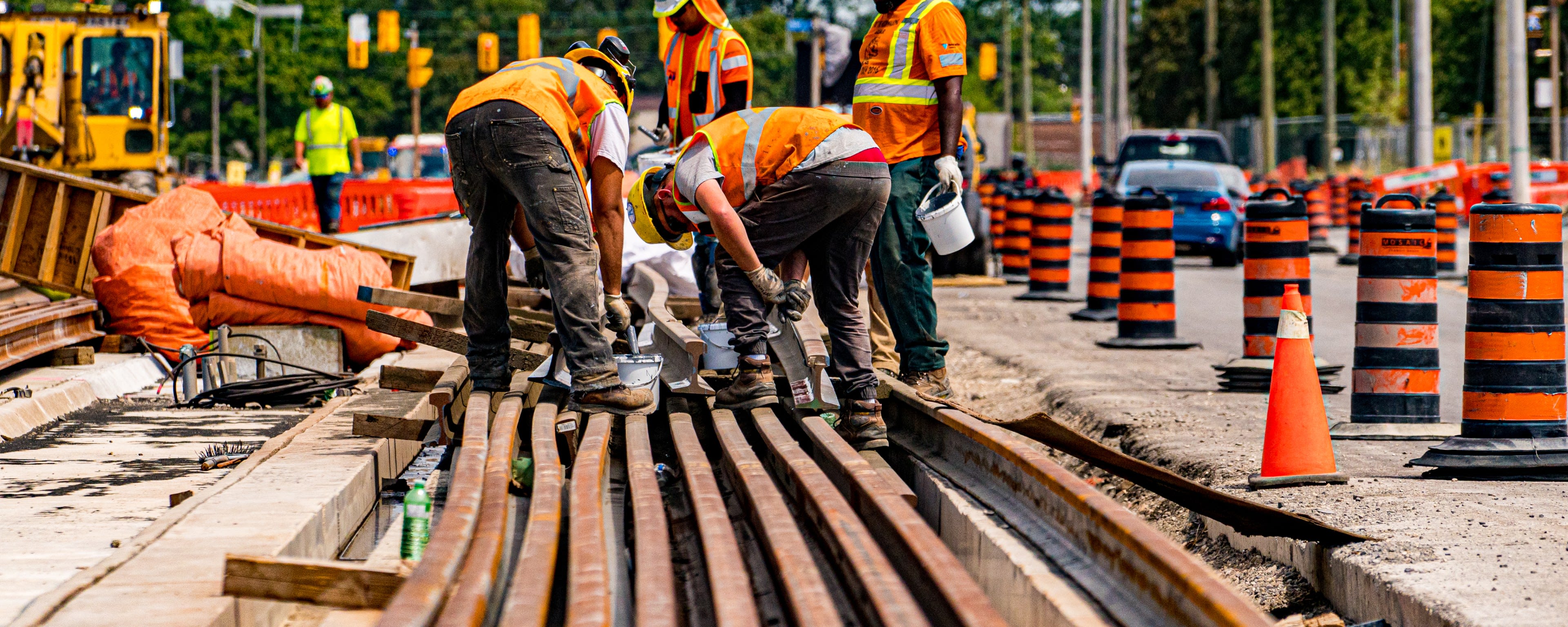 Finch West LRT construction at Humber