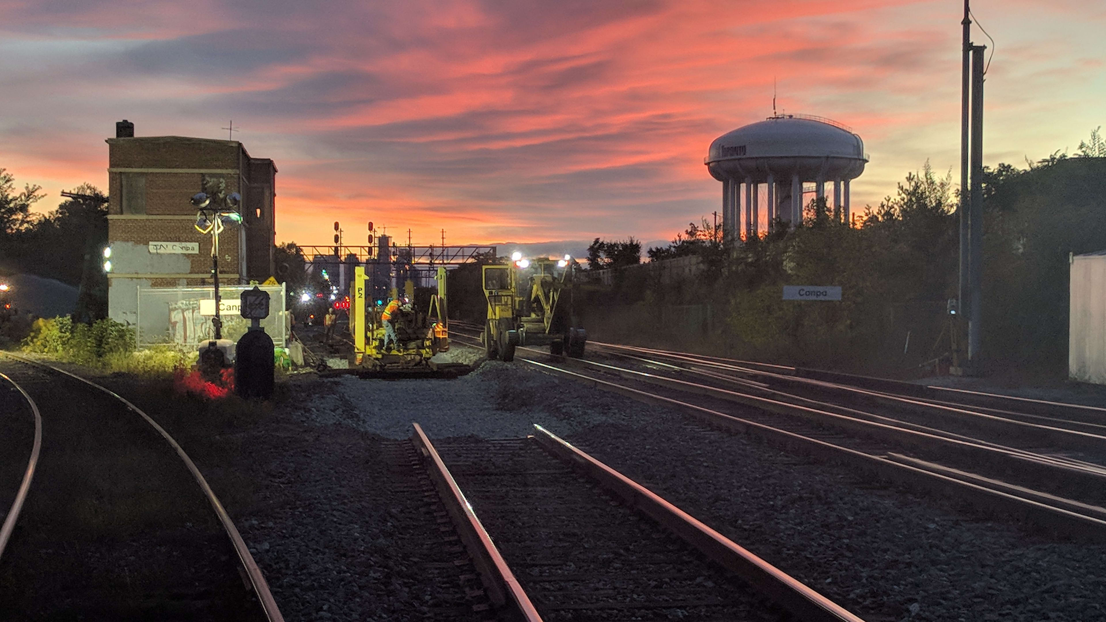 Photo from recent construction work on the section of tracks between Long Branch and Mimico, know...