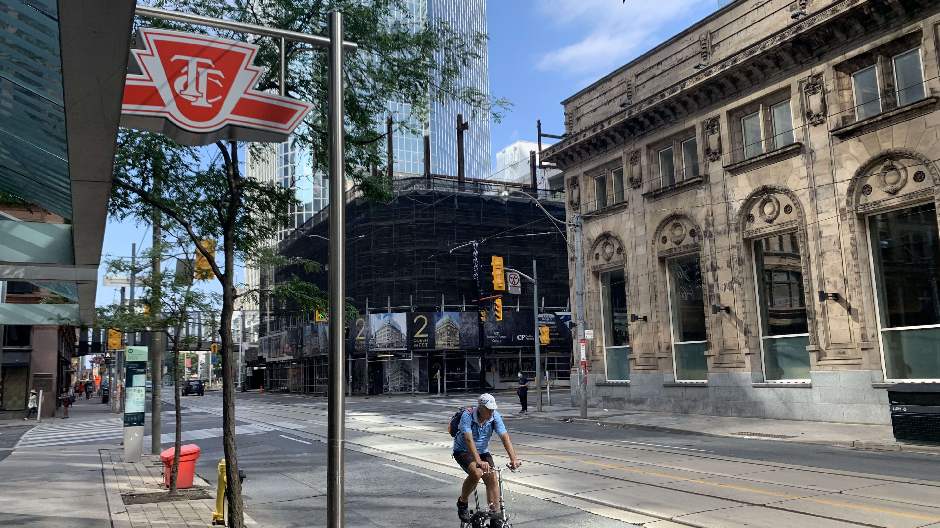 The intersection of Queen and Yonge in downtown Toronto