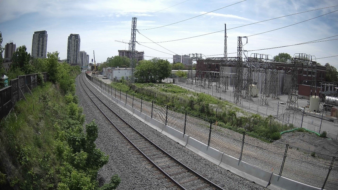 the view along the tracks.