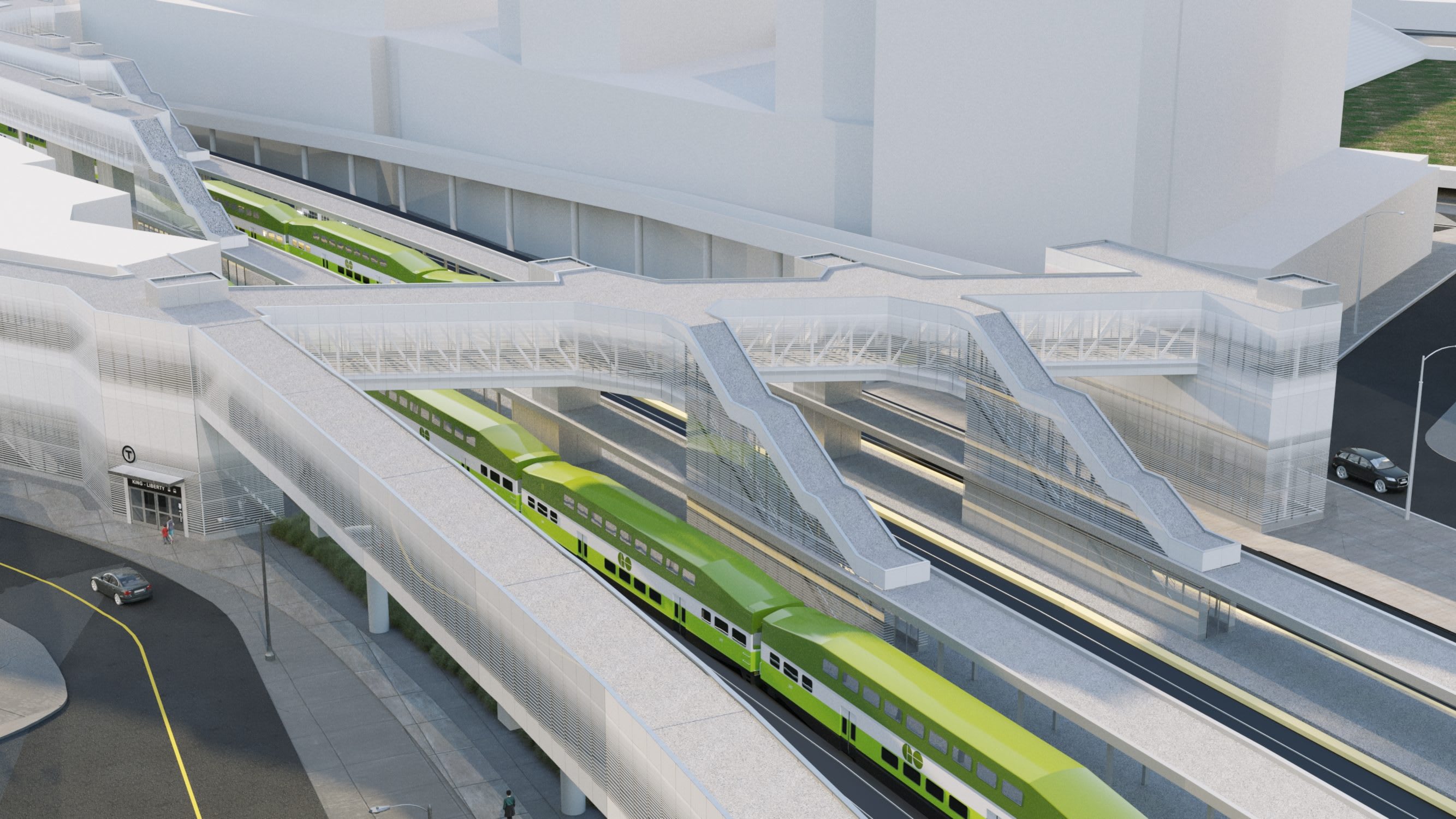 The new East Harbour GO station. Artistâ??s rendering, final designs are subject to change.