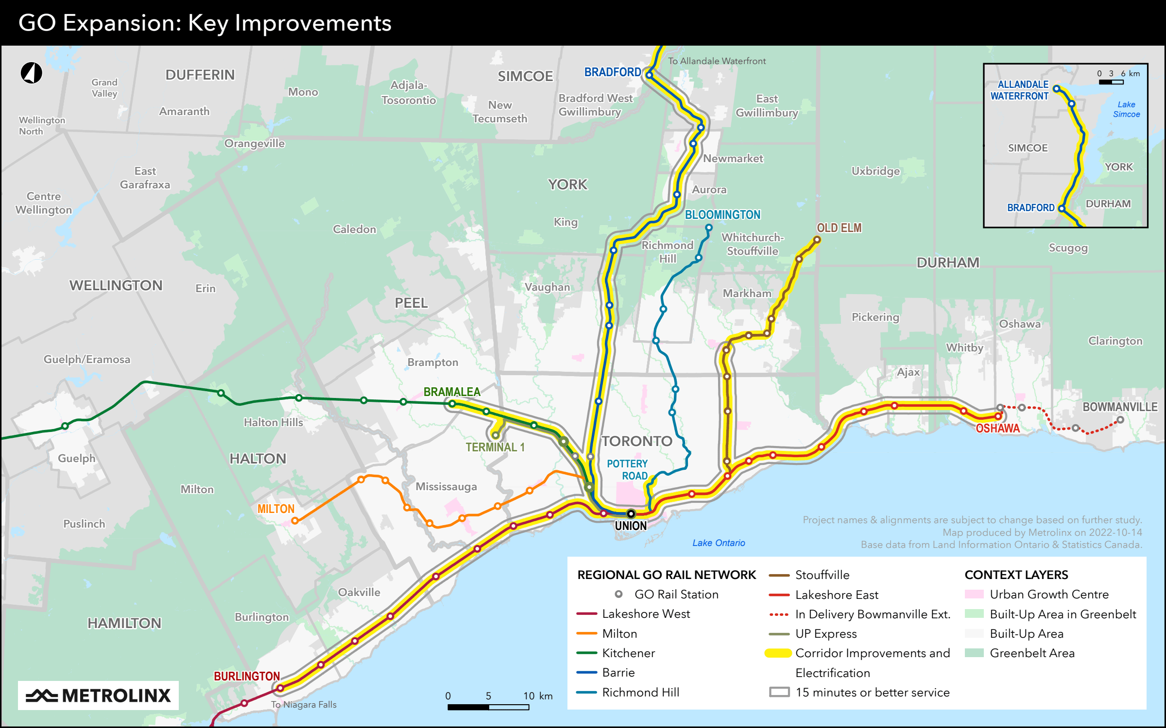 The extent of electrification and future 15 minute service