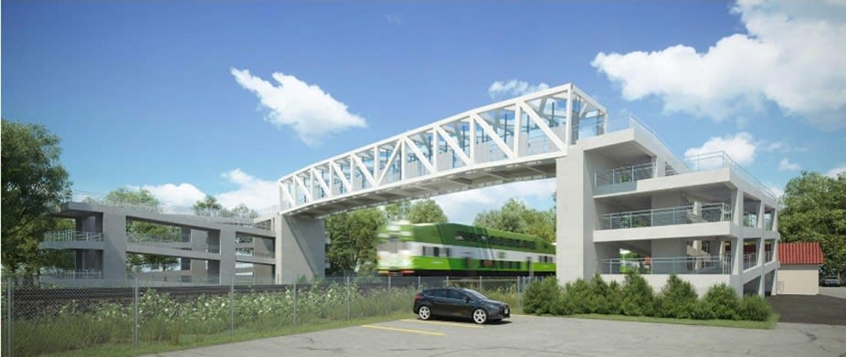 An artist's rendering of the Drury Lane pedestrian bridge