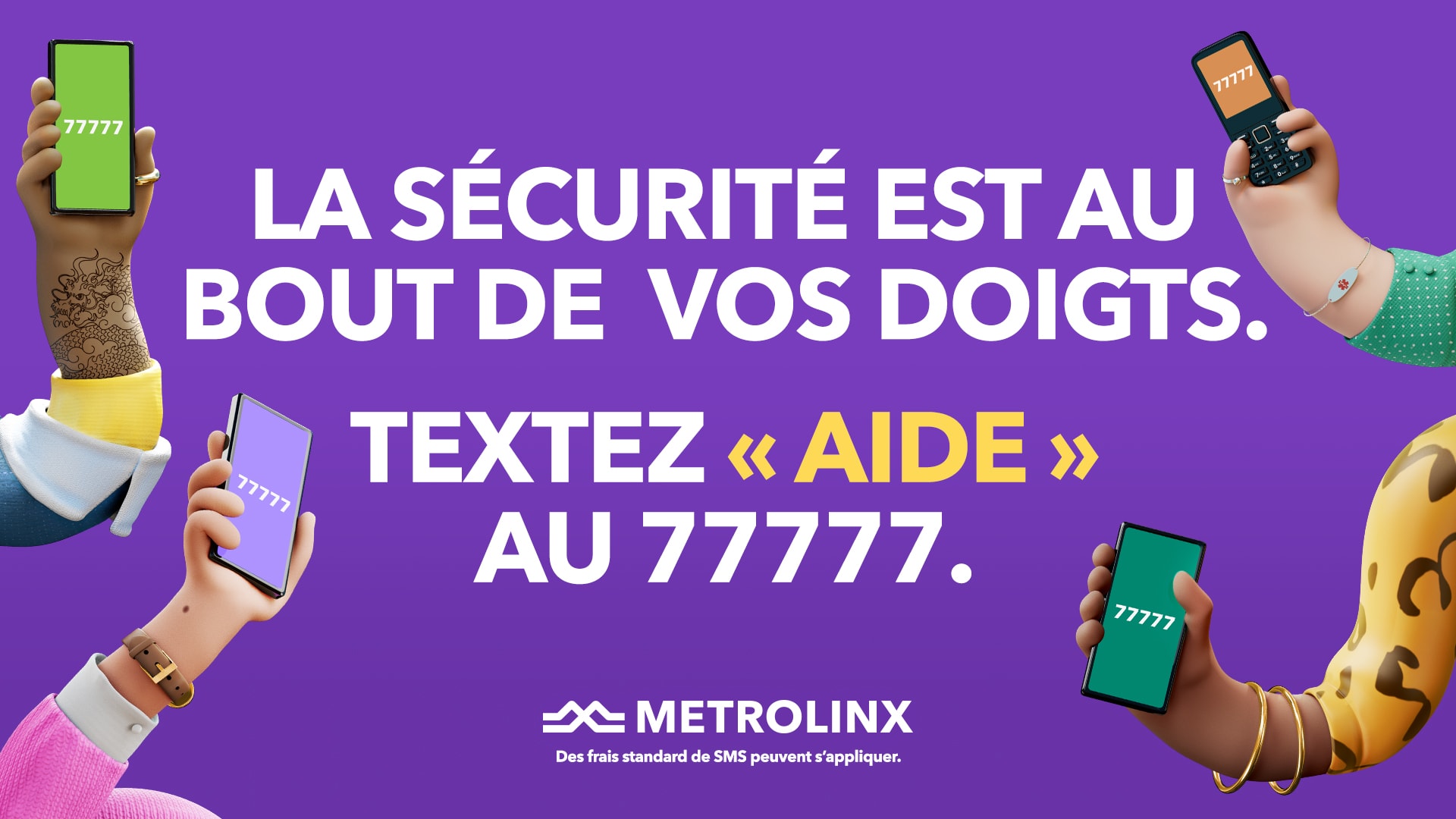 Les clients peuvent envoyer le mot « AIDE » par SMS au 77777
