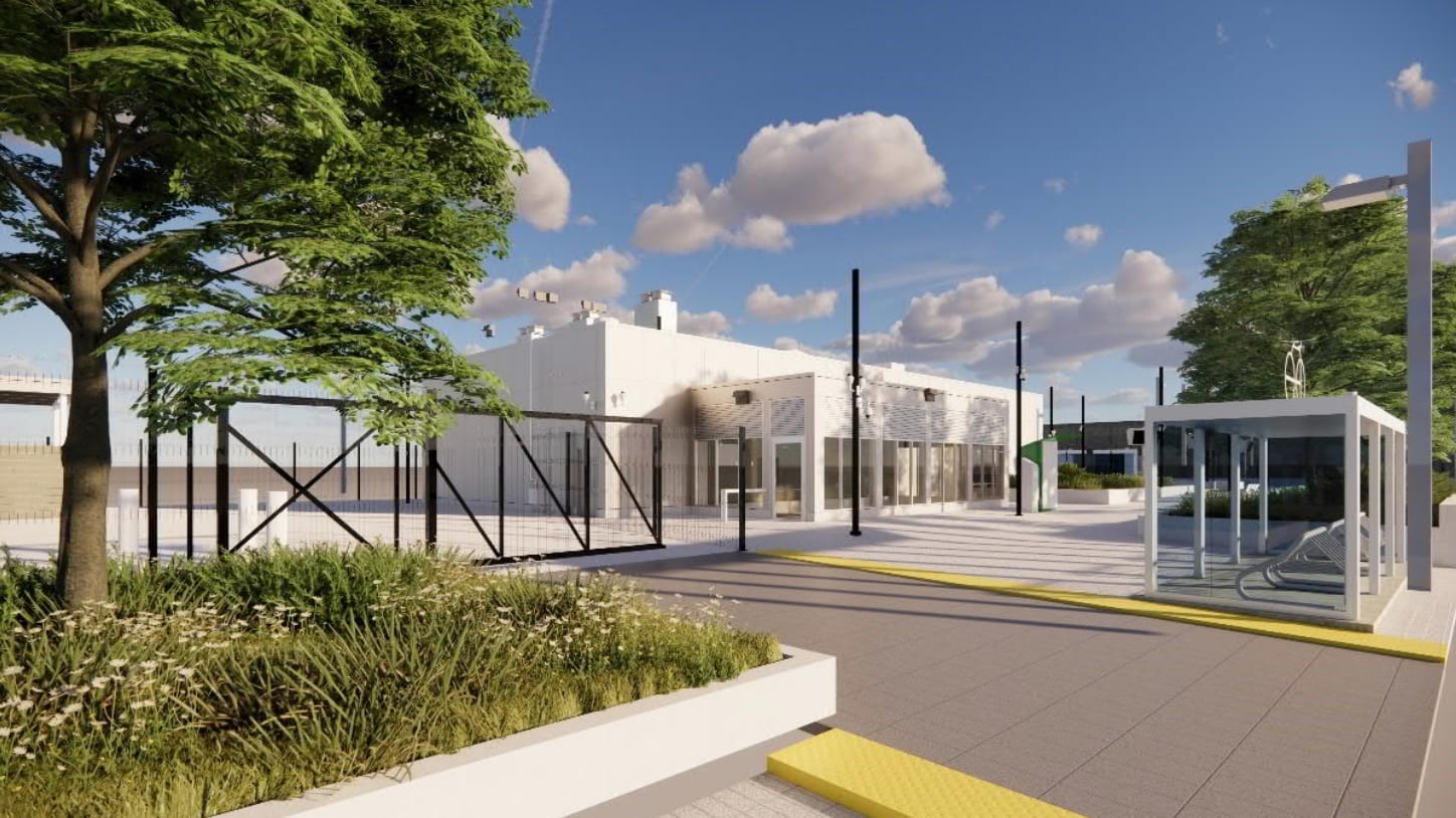 Maintenance Building Entrance from Dora Avenue