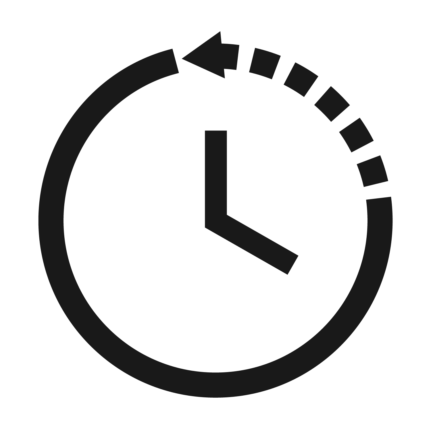 Minutes Saved Icon Black