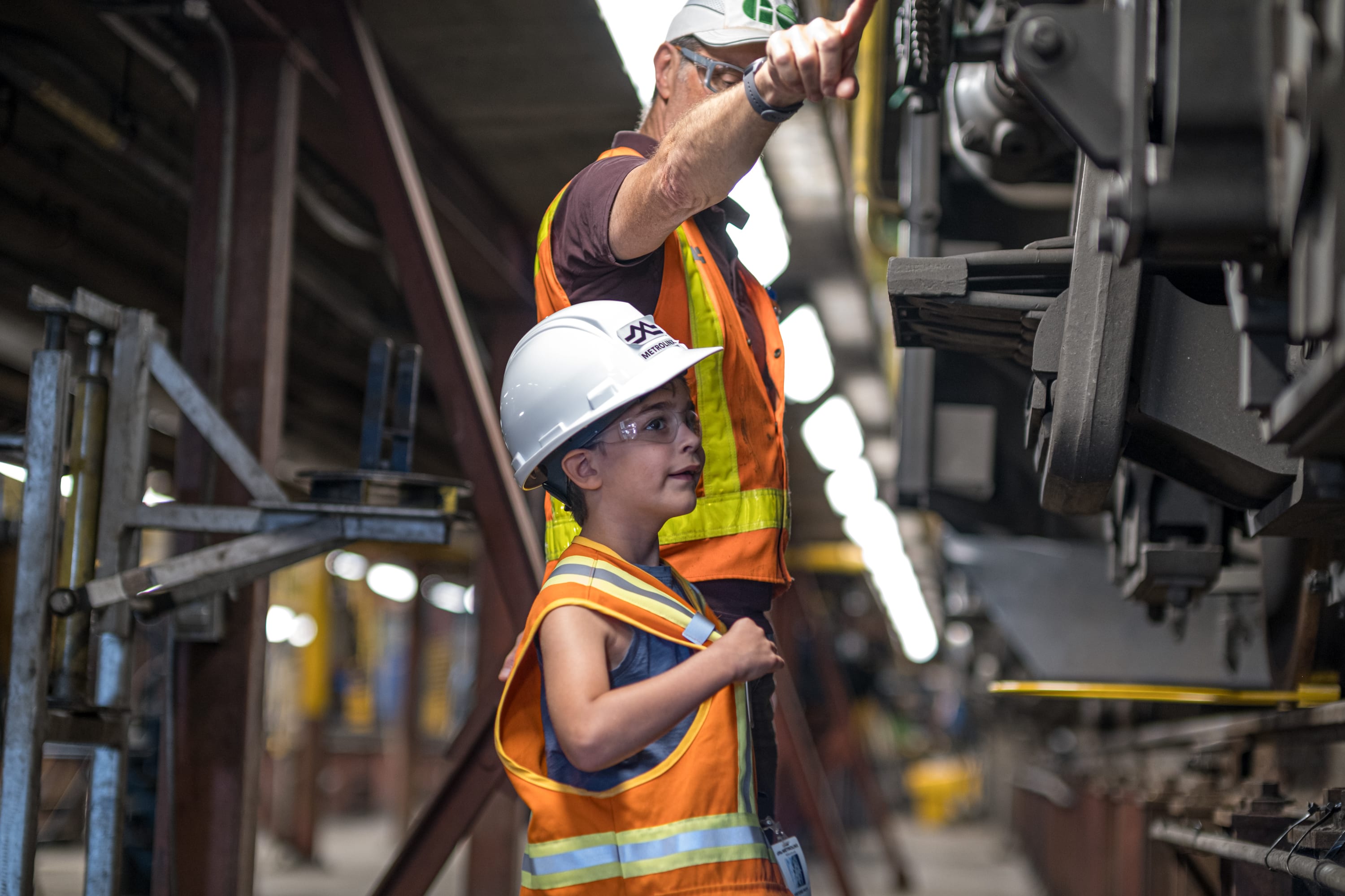 7-year-old Nicco Di Mauro gets a behind the scenes tour of Willowbrook Maintenance Facility