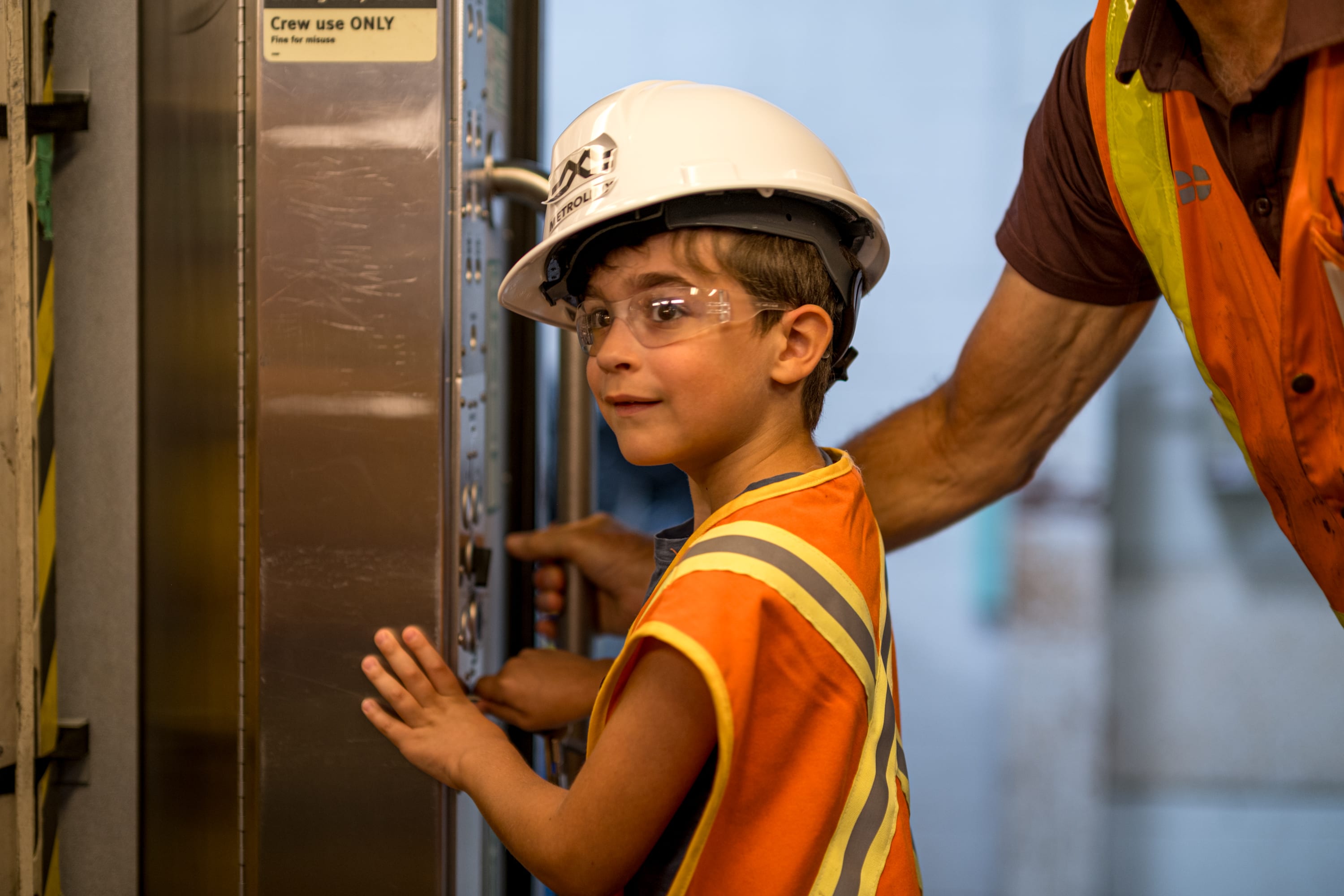 7-year-old Nicco Di Mauro gets a behind the scenes tour of Willowbrook Maintenance Facility