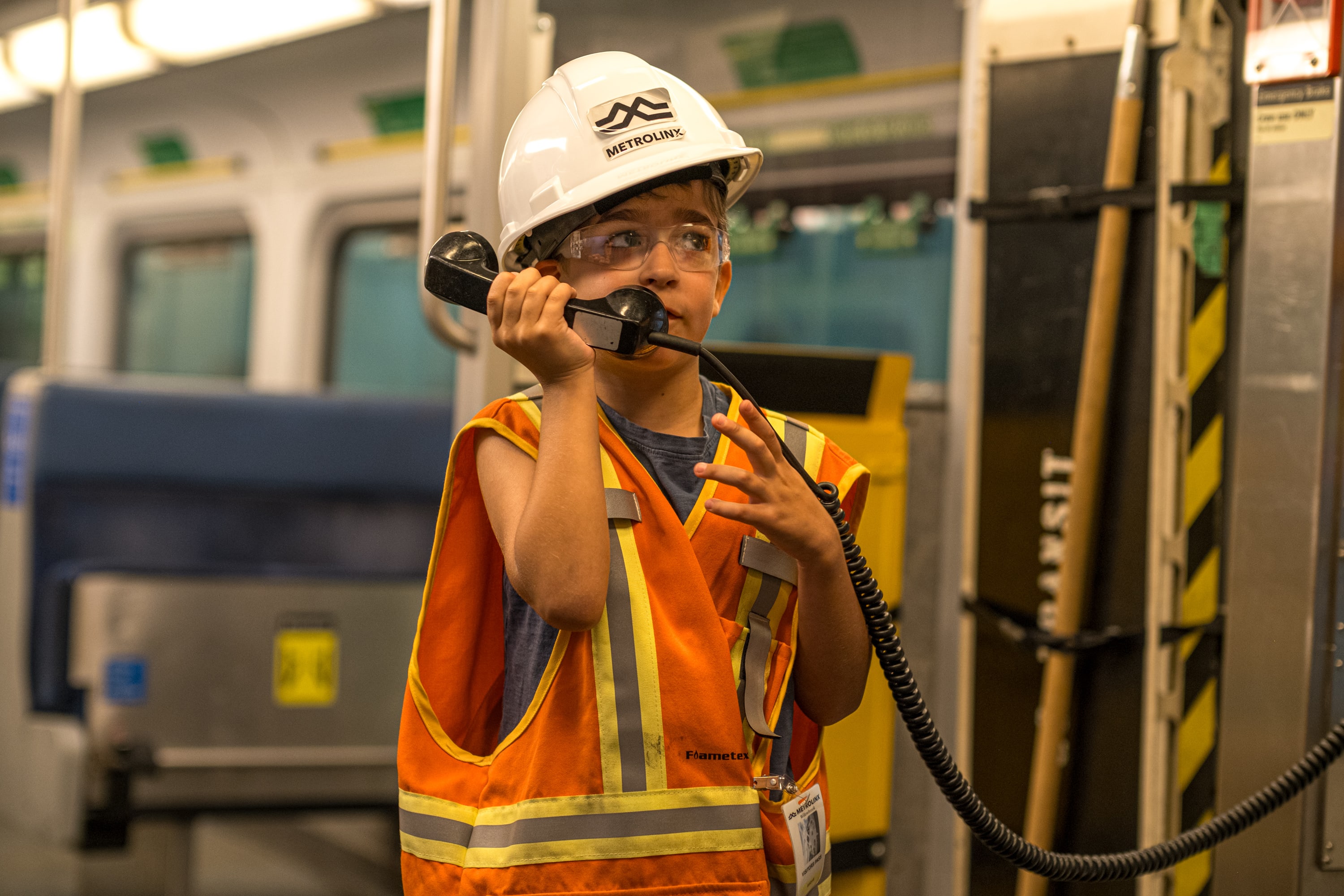 7-year-old Nicco Di Mauro gets a behind the scenes tour of Willowbrook Maintenance Facility