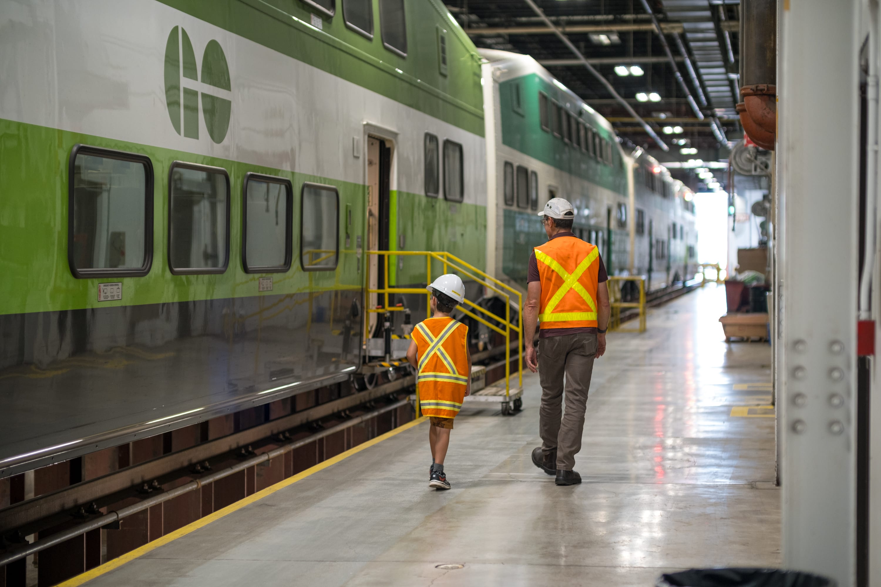 7-year-old Nicco Di Mauro gets a behind the scenes tour of Willowbrook Maintenance Facility